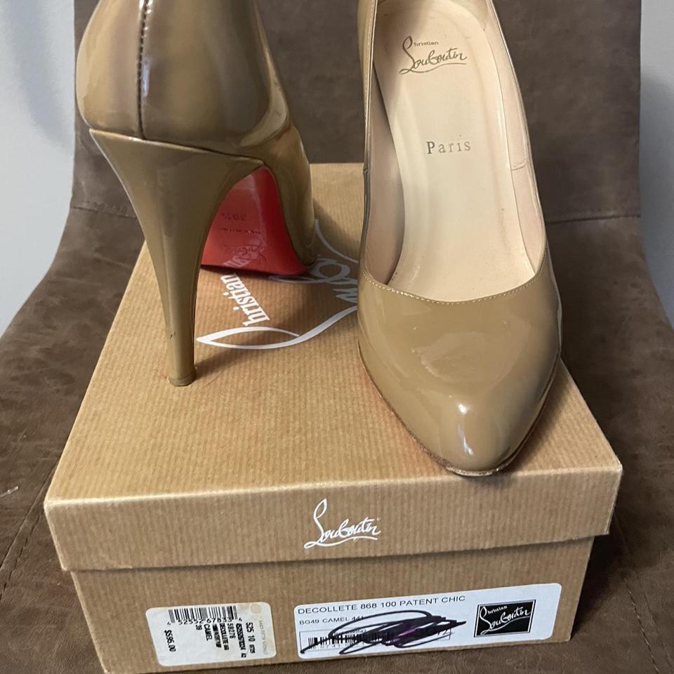Christian Louboutin Décoletté 868 100 patent calf  Louis vuitton heels, Louis  vuitton shoes heels, Red bottom heels