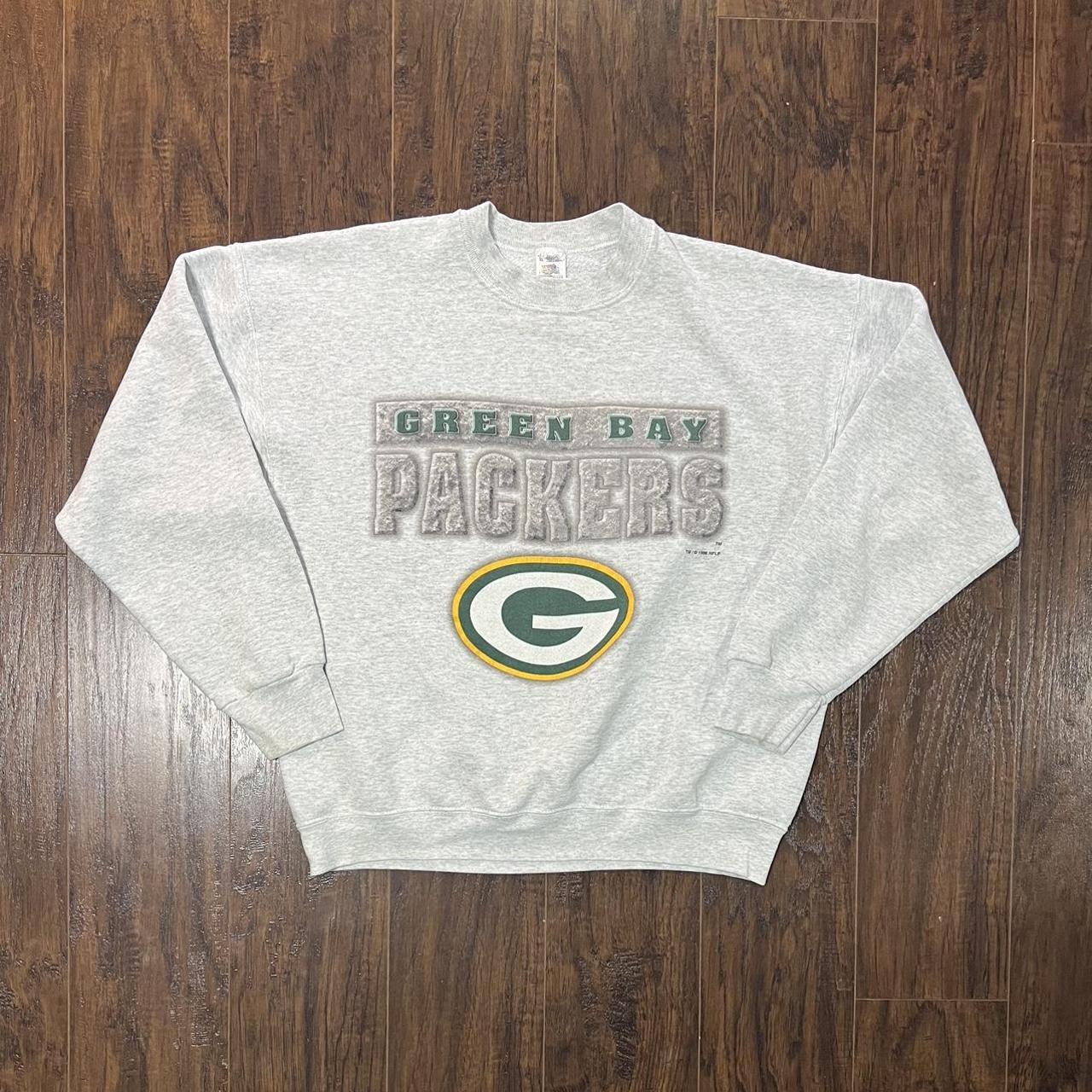 Fruit of the Loom Men's Grey and Green Sweatshirt