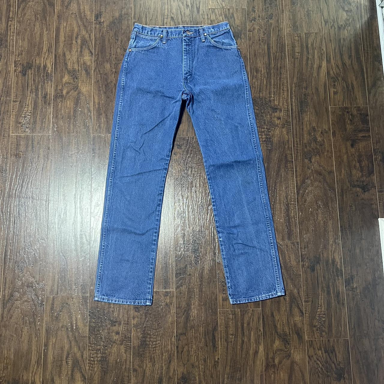 Vintage 80s 34x34 Wrangler Straight Leg Denim Jeans... - Depop