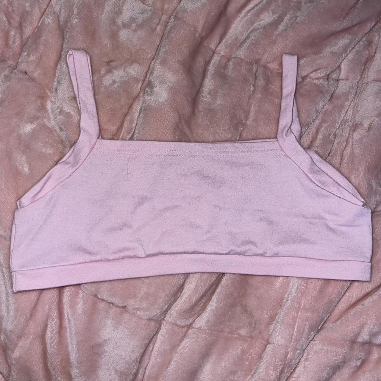 Small pink and white cropped cami. Worn a couple... - Depop