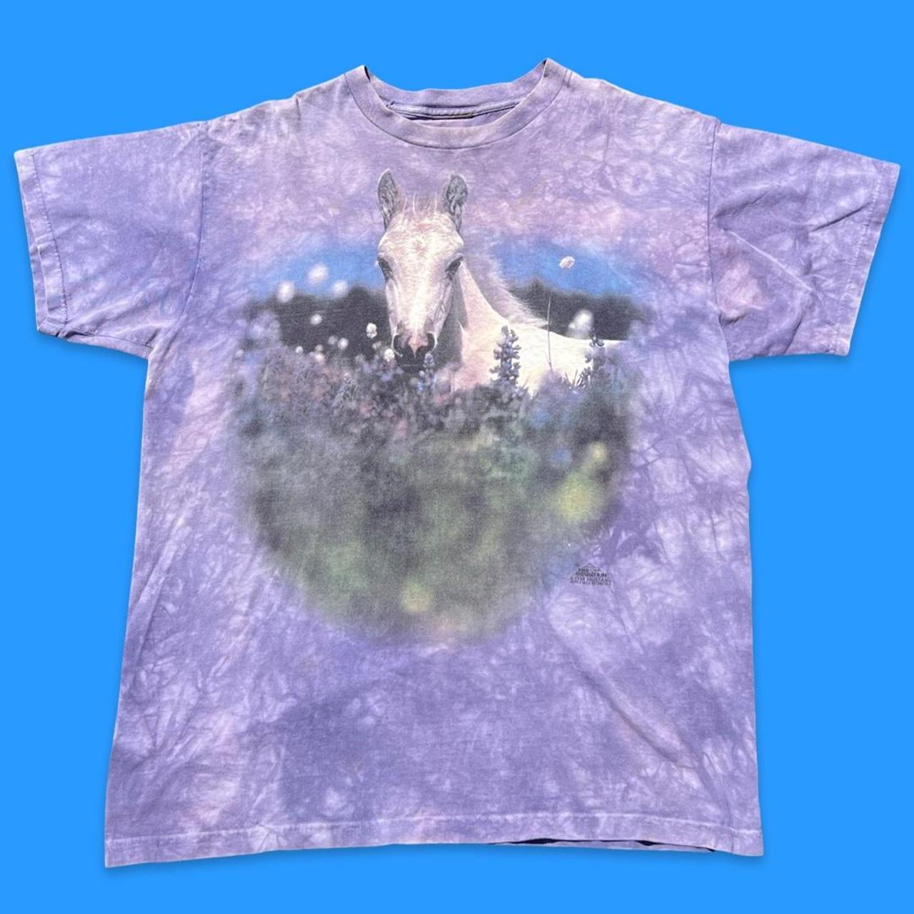 1999 The Mountain Horse T Shirt Purple Tie Dye!… - Depop