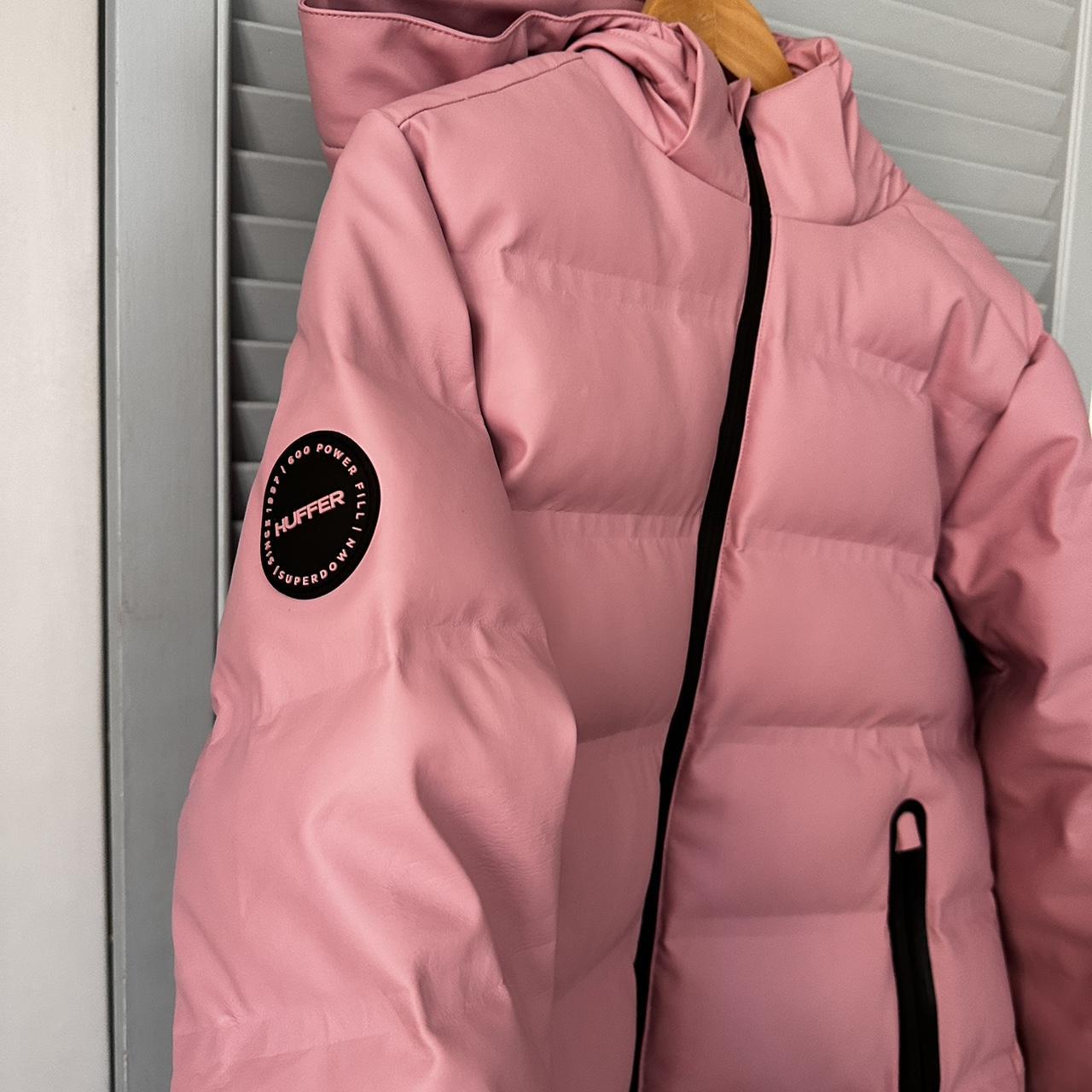 Pink huffer jacket on sale