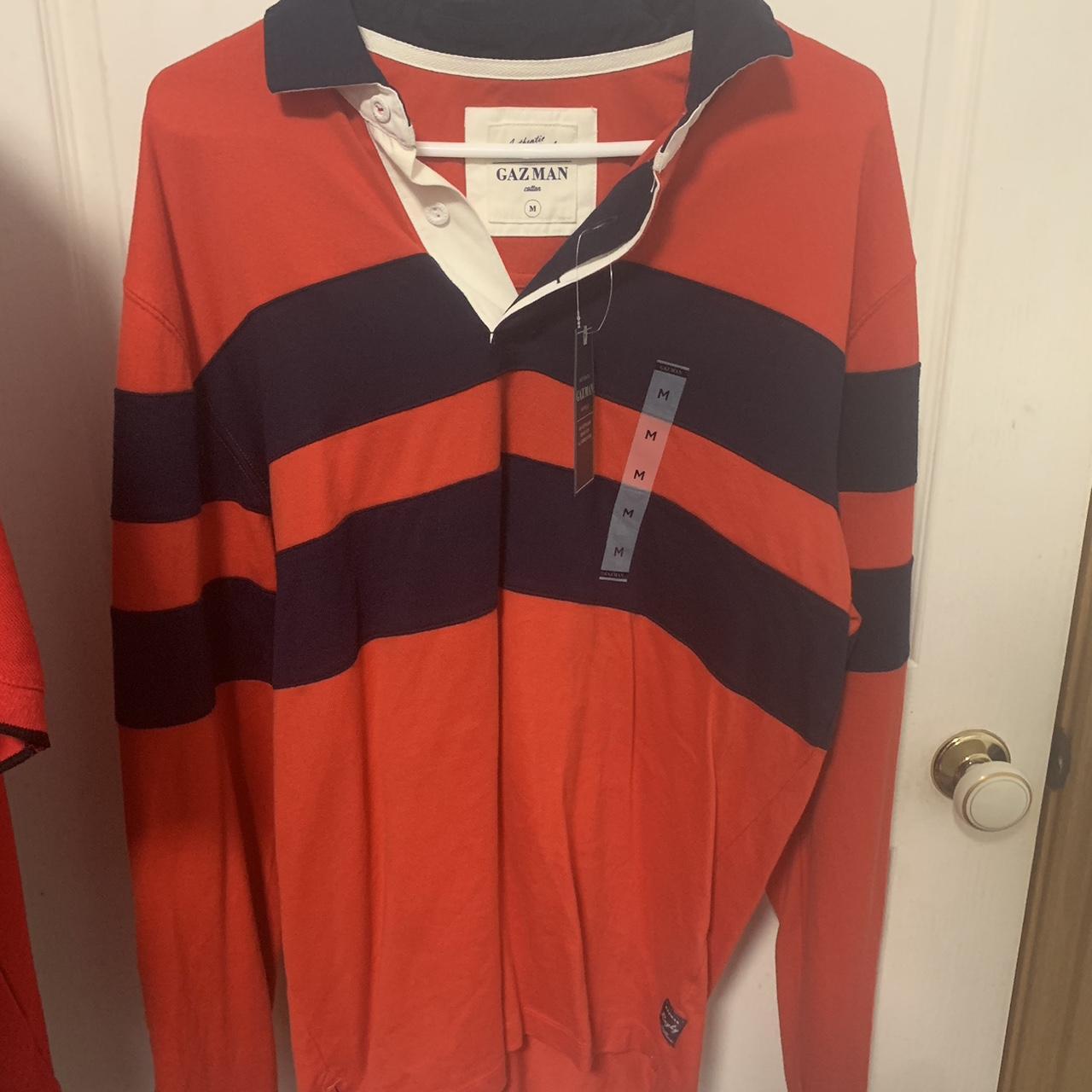 Gazman Rugby Polo in red and navy, brand new with... - Depop