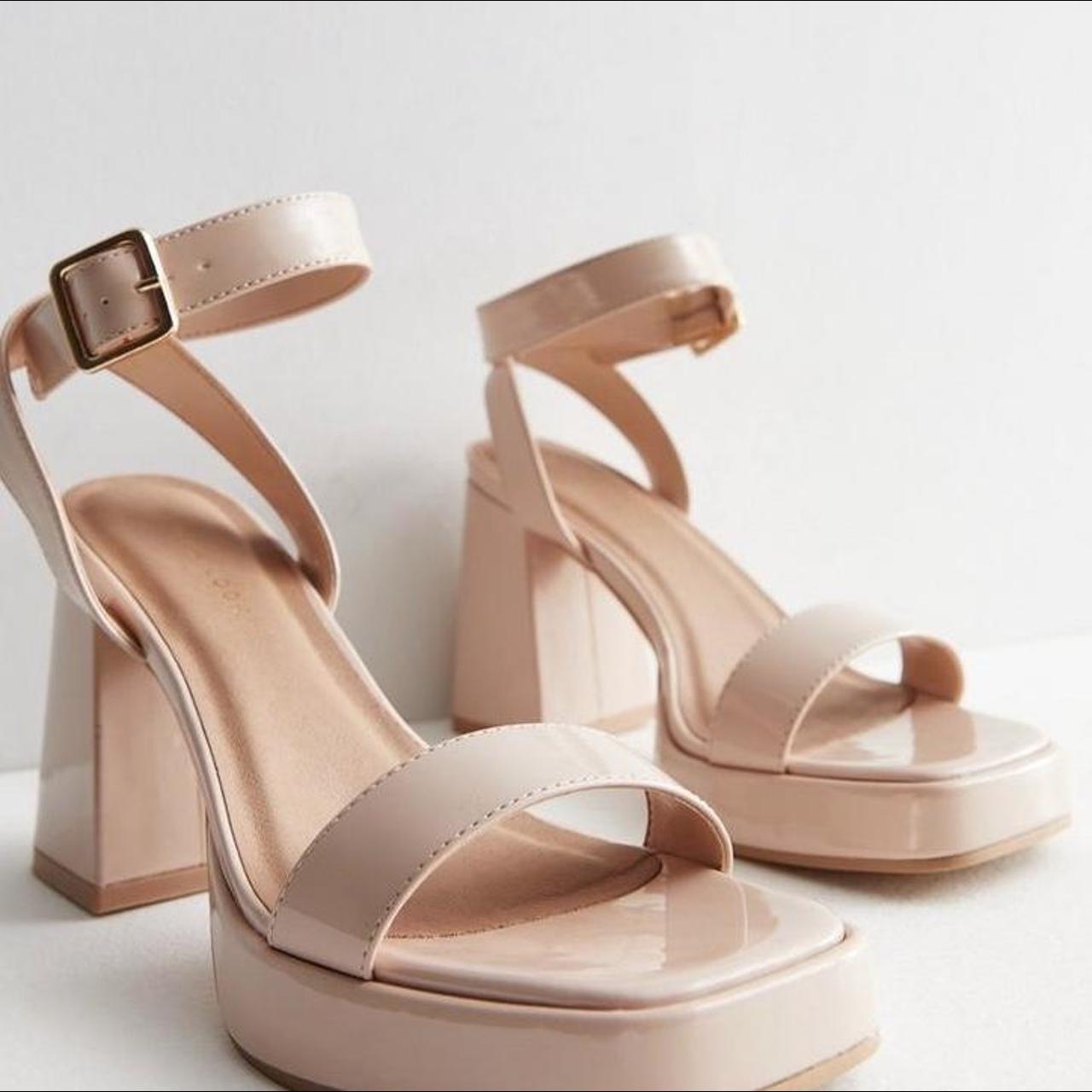 Pale pink block heel sandals deals