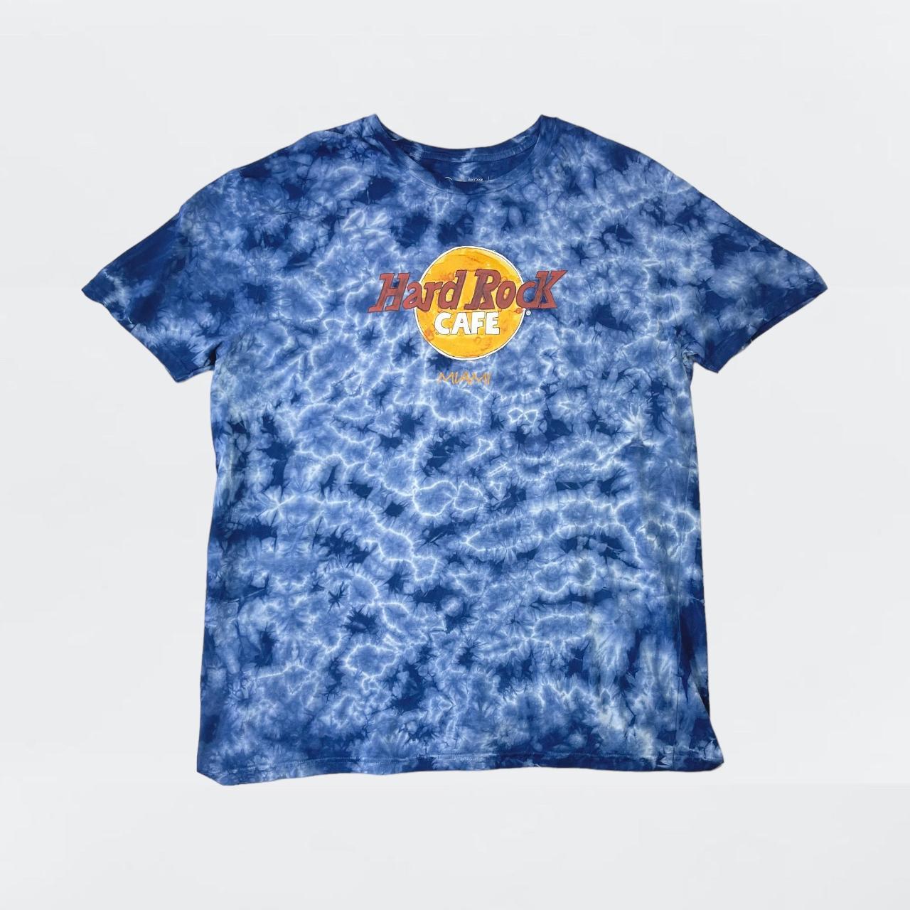 Hard Rock Cafe Men's Blue and Navy T-shirt | Depop