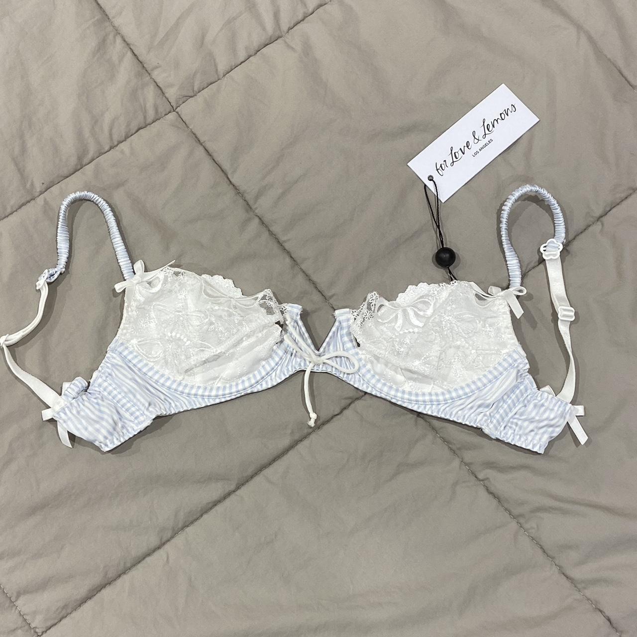 For love and lemons clementine embroidery bra, never... Depop