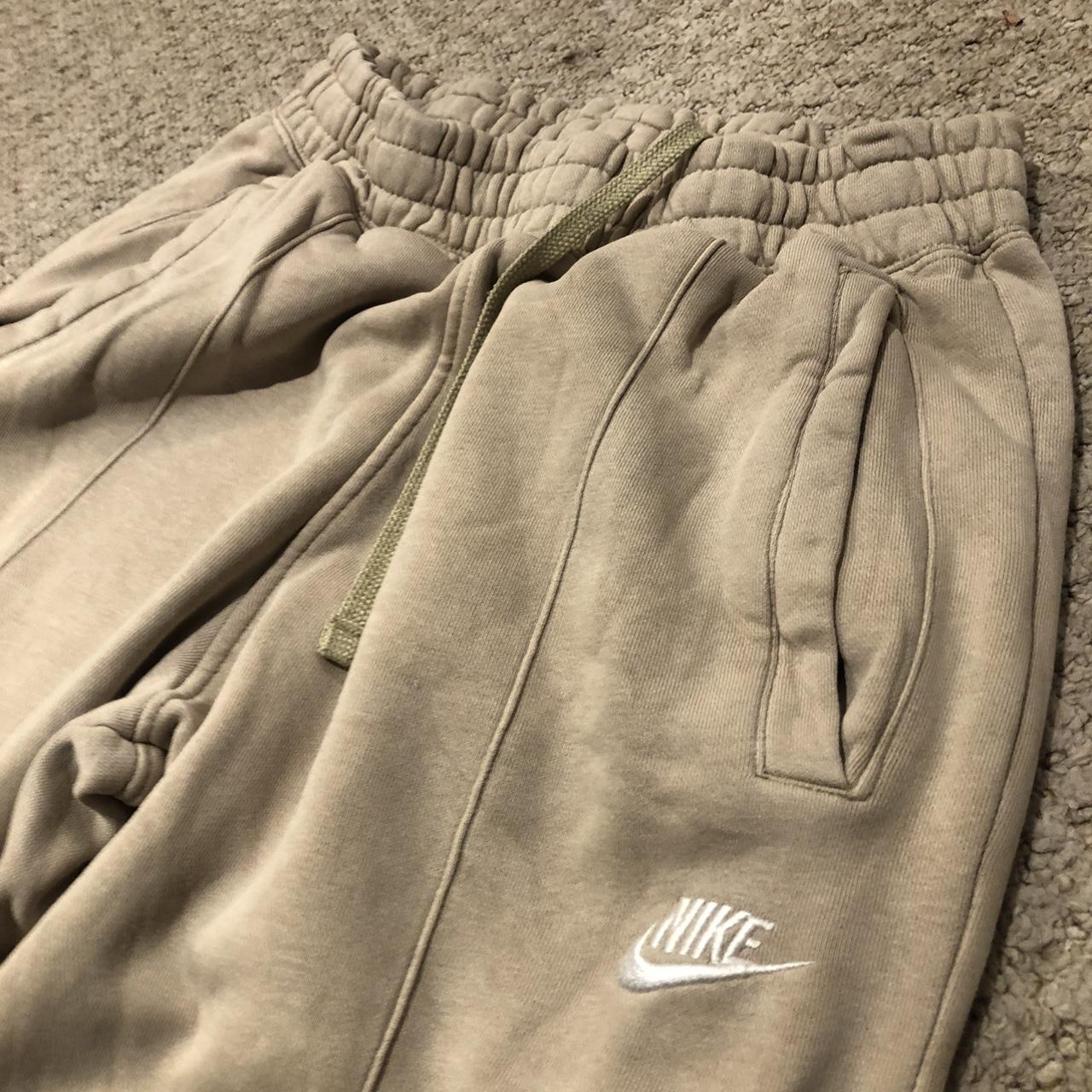 ⭐️ Cream coloured nike swoosh joggers size medium ⭐️... - Depop
