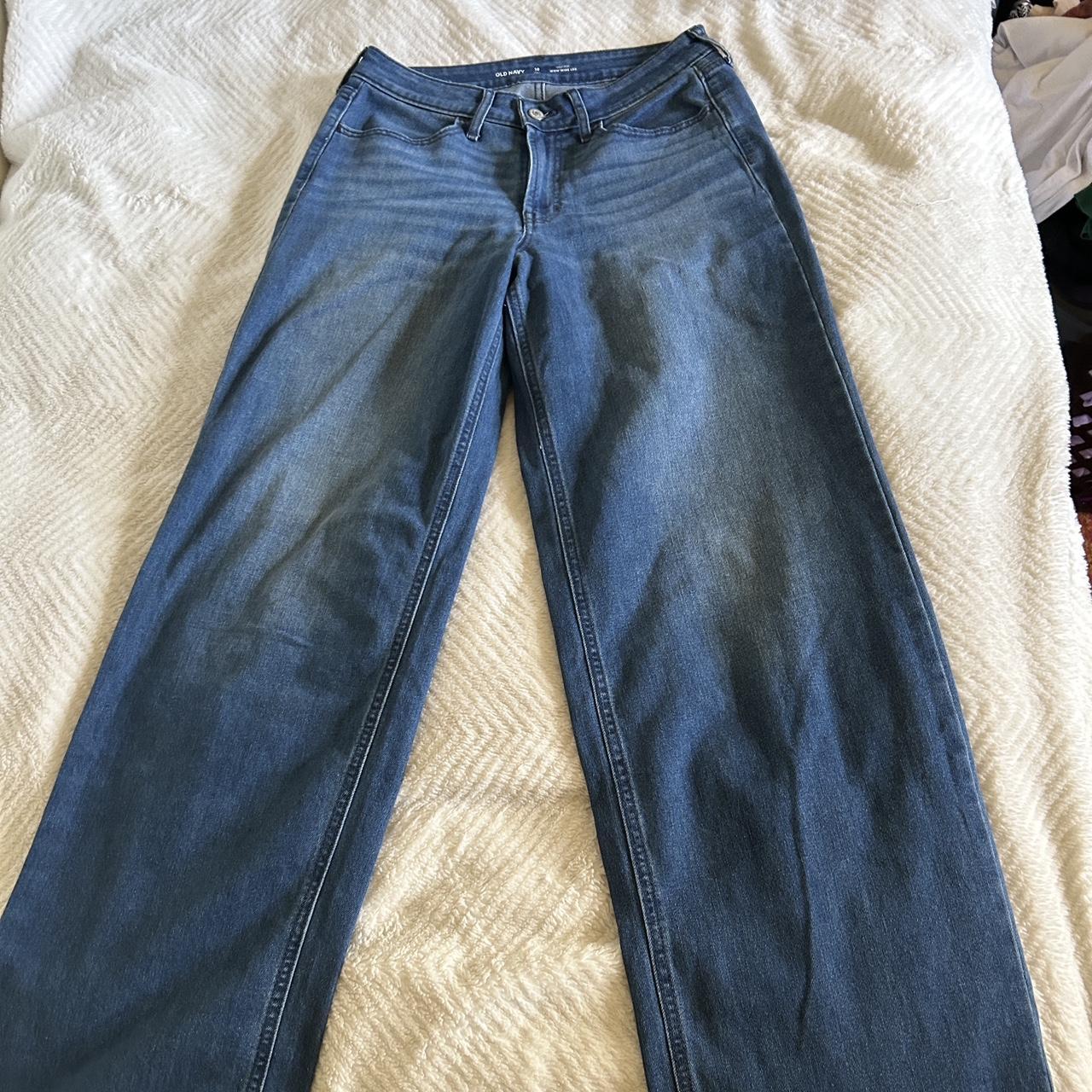 Old Navy High Rise Wow-Wide Leg dark wash jeans.... - Depop
