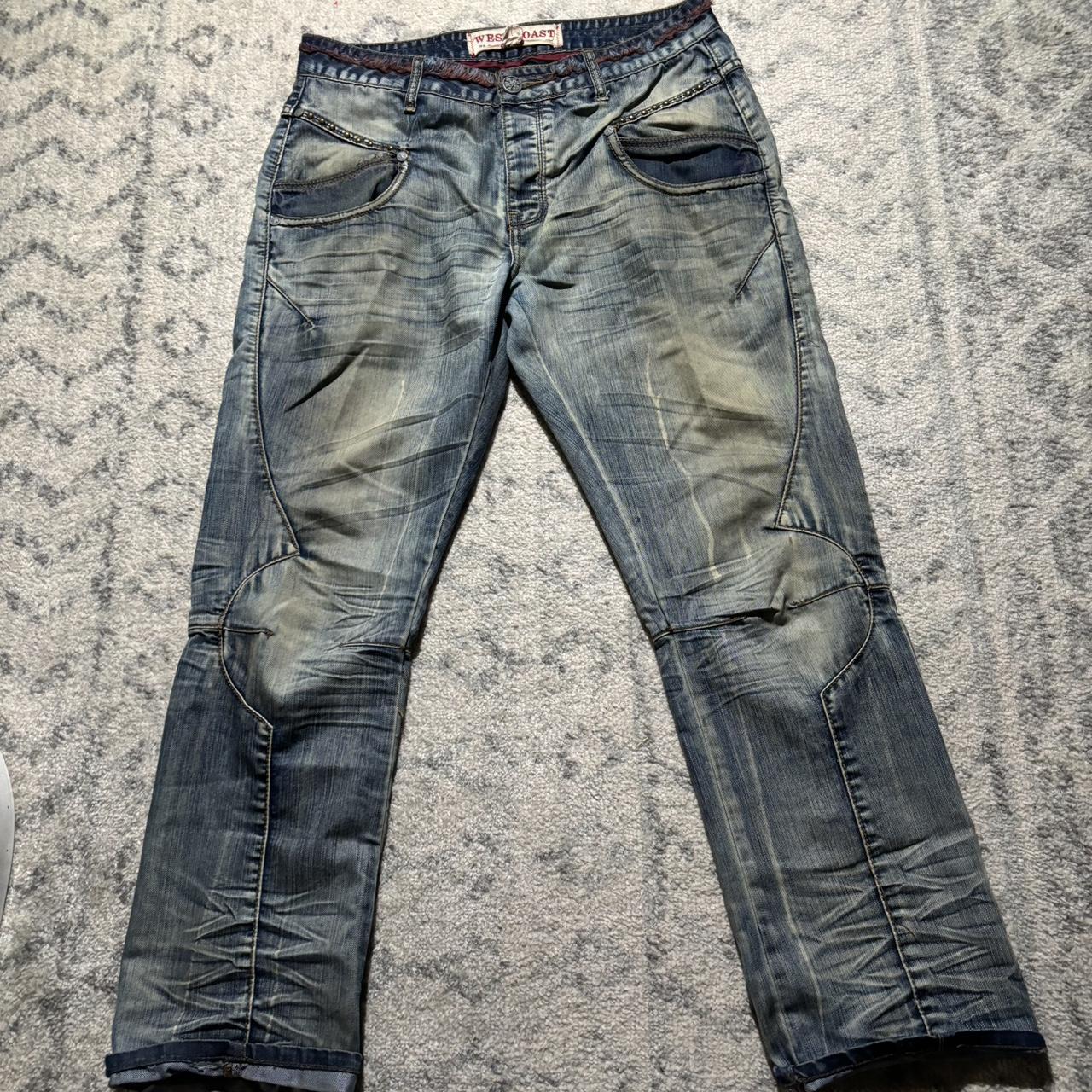 Vintage Y2K West Coast Acid Washed Jeans Condition... - Depop