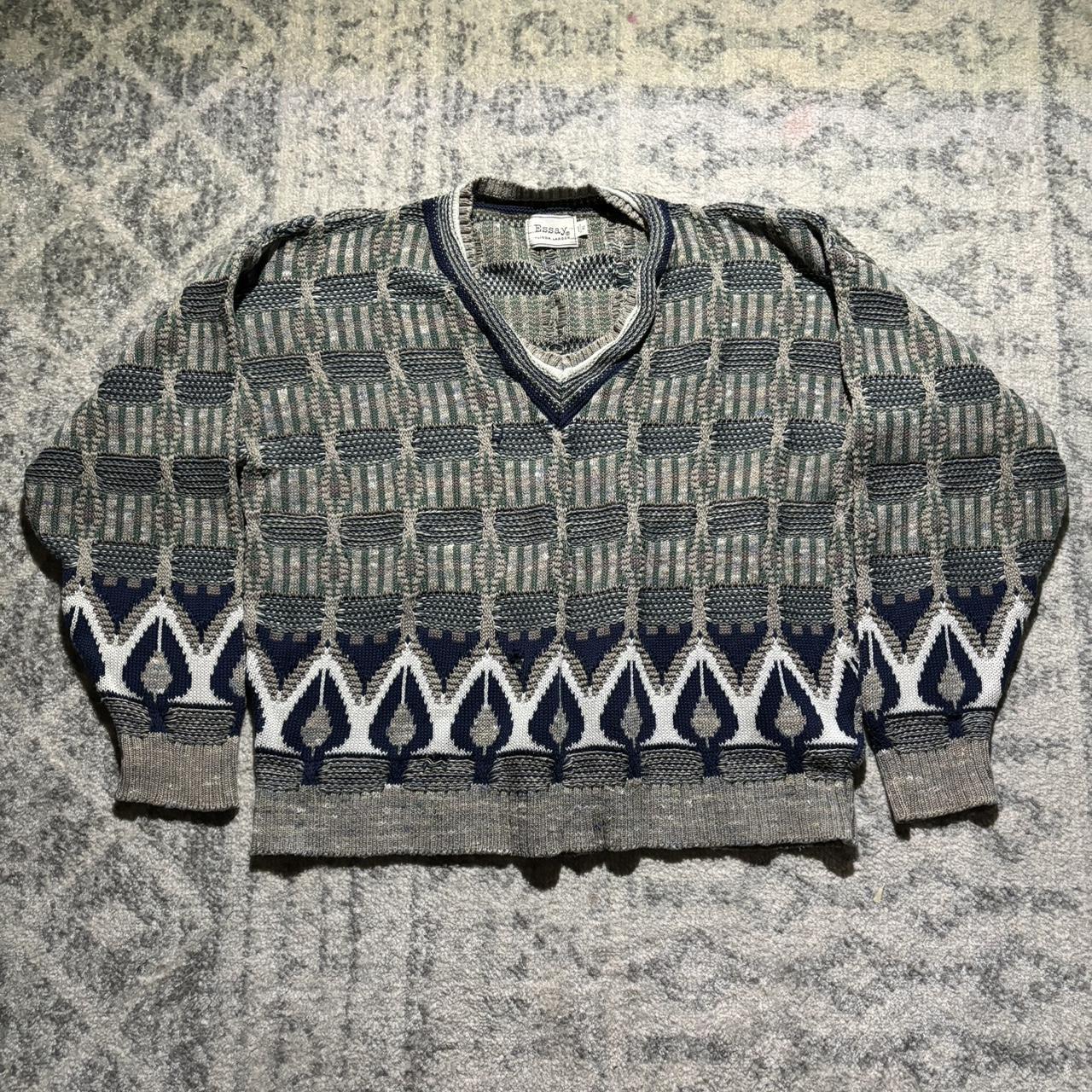 Vintage Made in USA Handknjt Sweater Condition -... - Depop