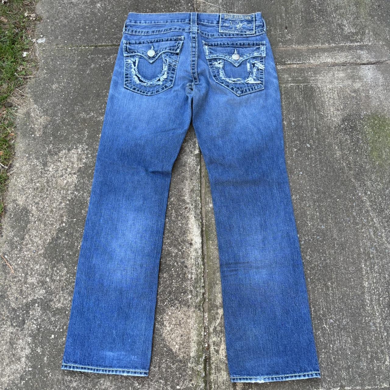 Crazy True Religion Ripped Jeans Condition -... - Depop