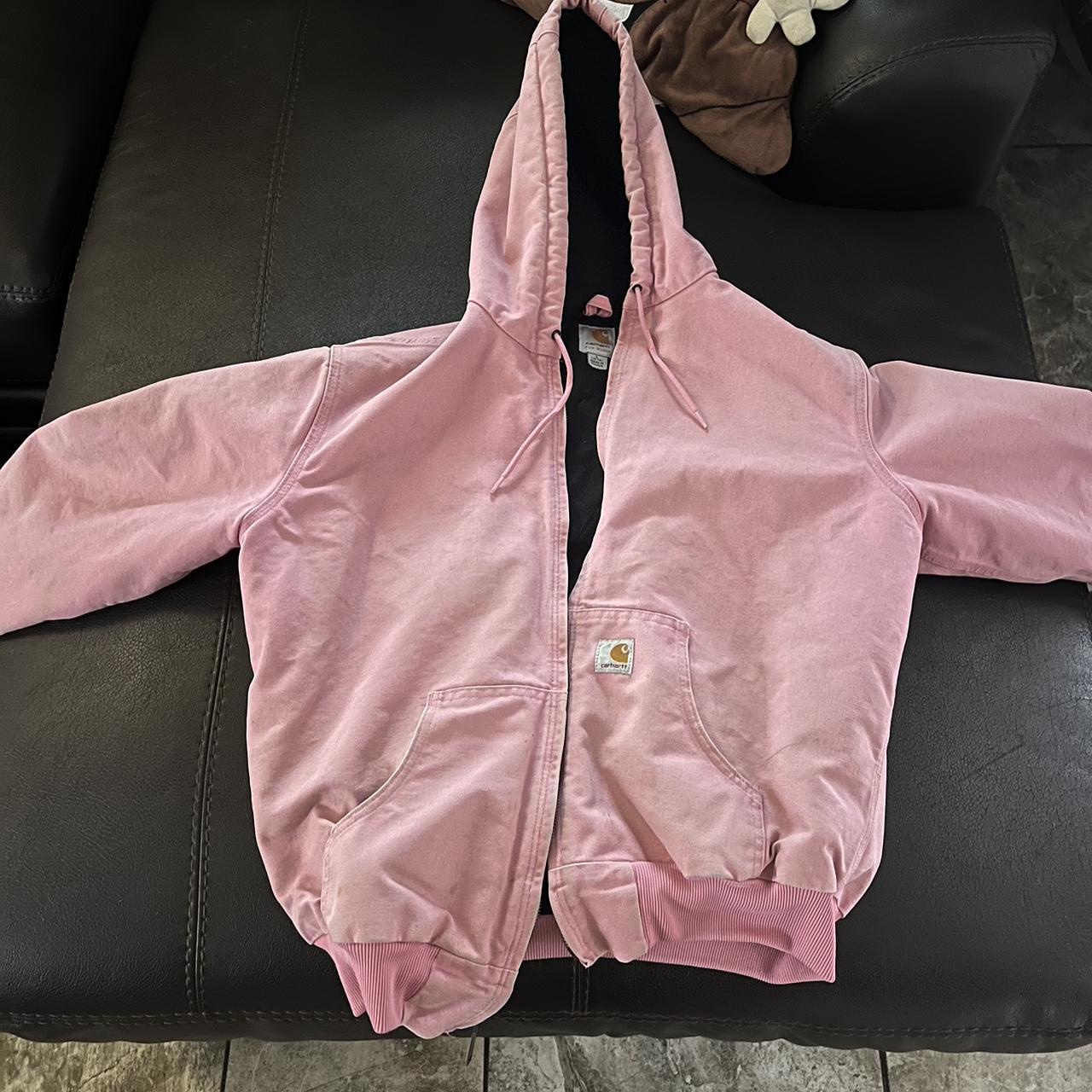 Large Pink Original Carhartt Jacket - Depop