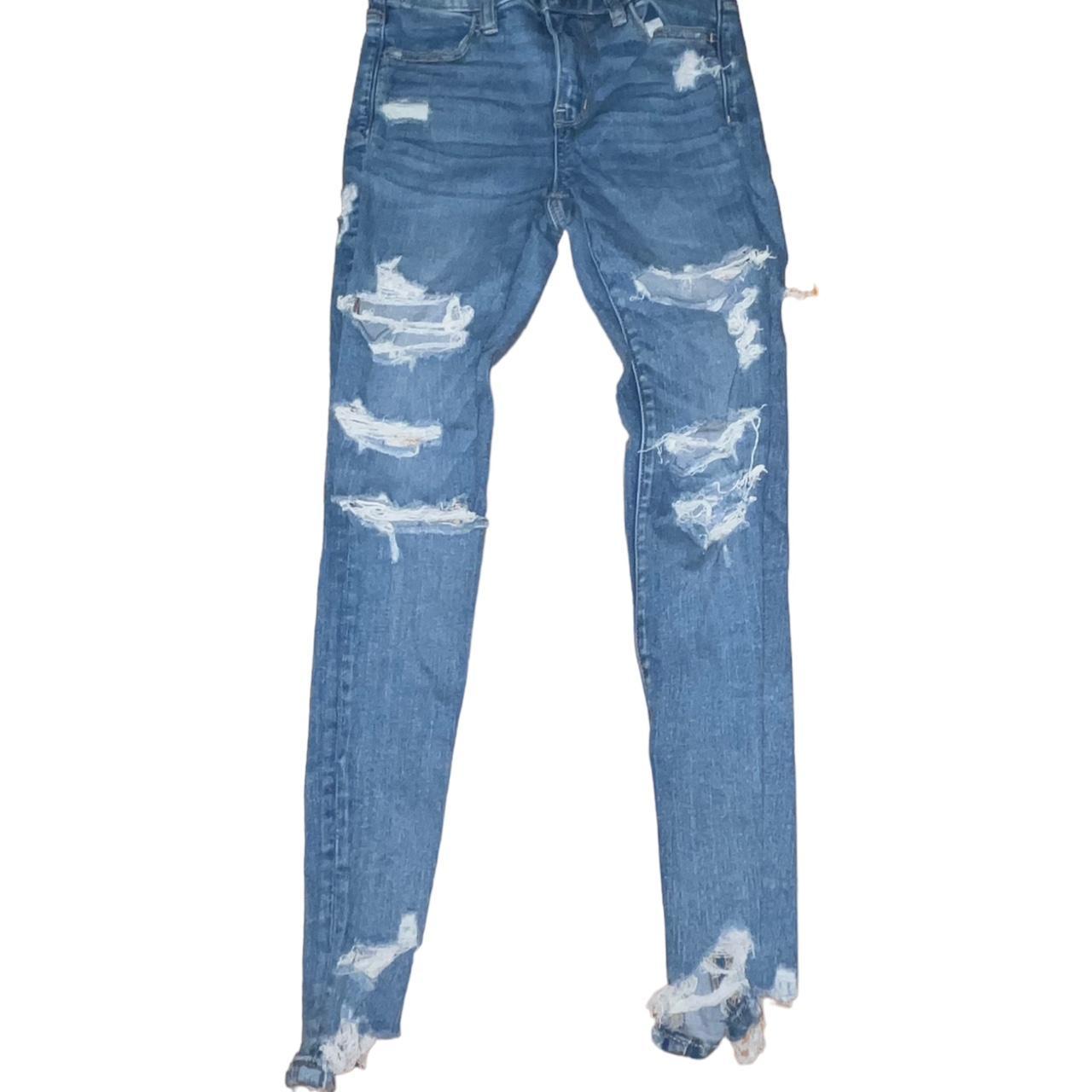 american eagle highrise skinny jeans size... Depop