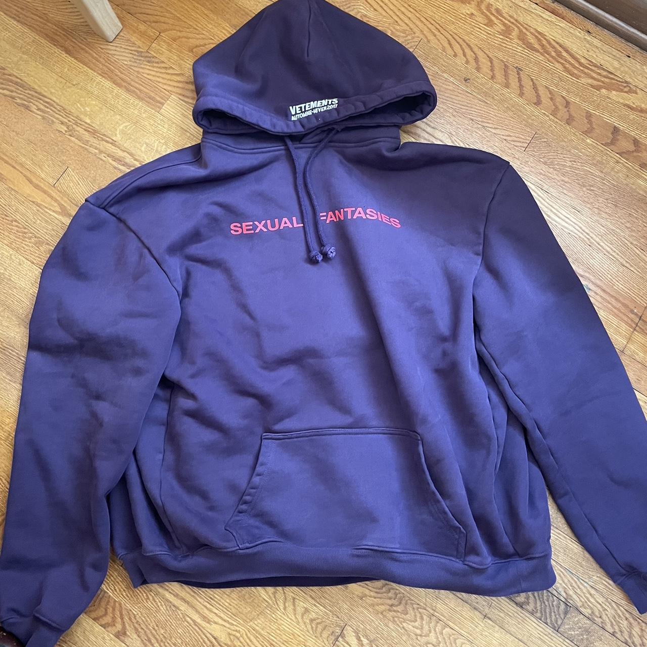 Vetements 2017 sexual fantasies hoodie Automne... - Depop