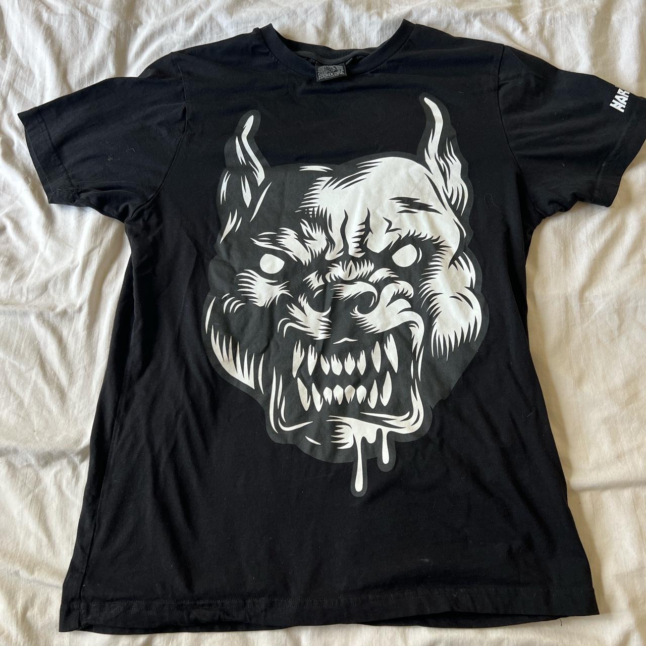 100% Hardcore Pitbull Gabber Black Shirt L - Depop