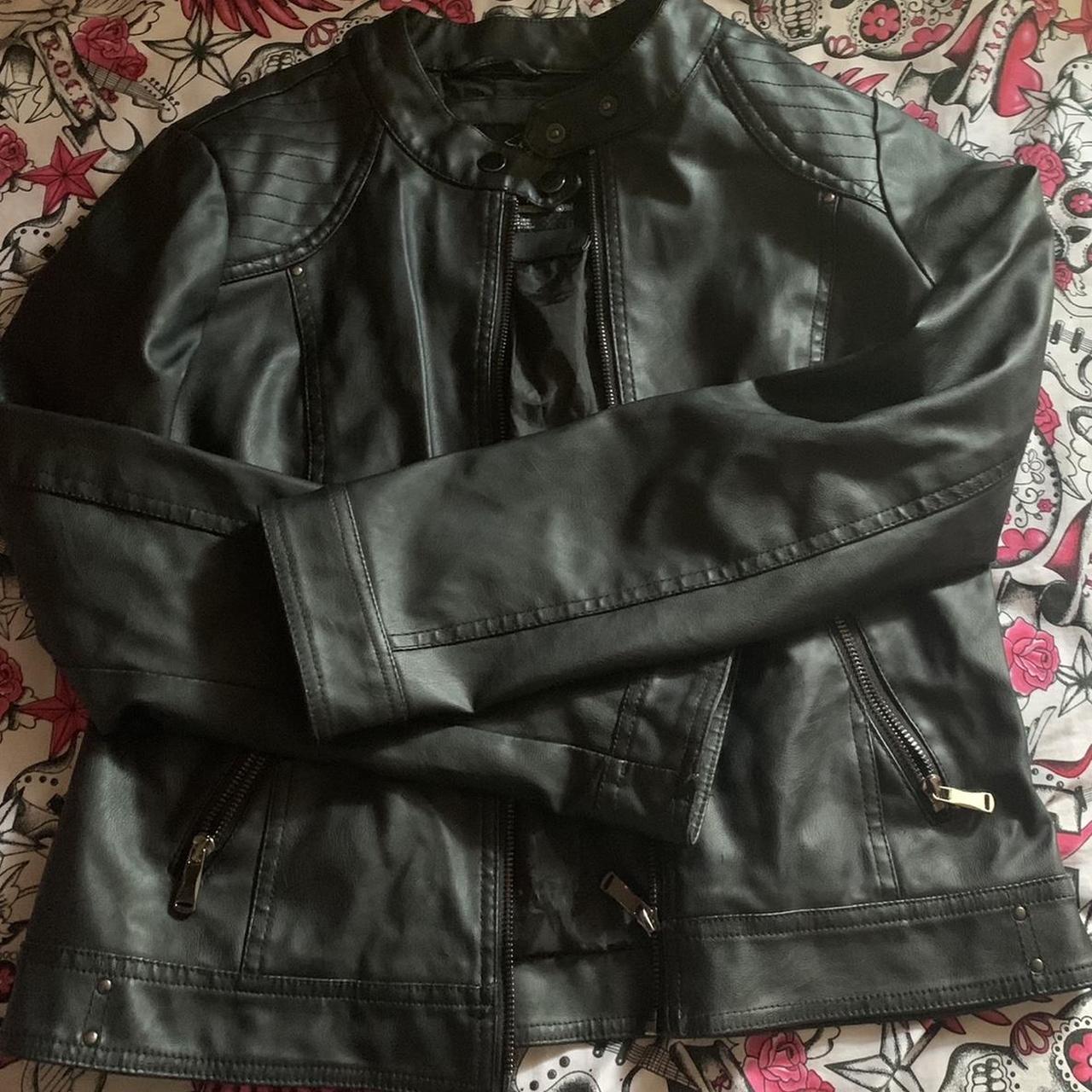 Crust punk leather on sale jacket