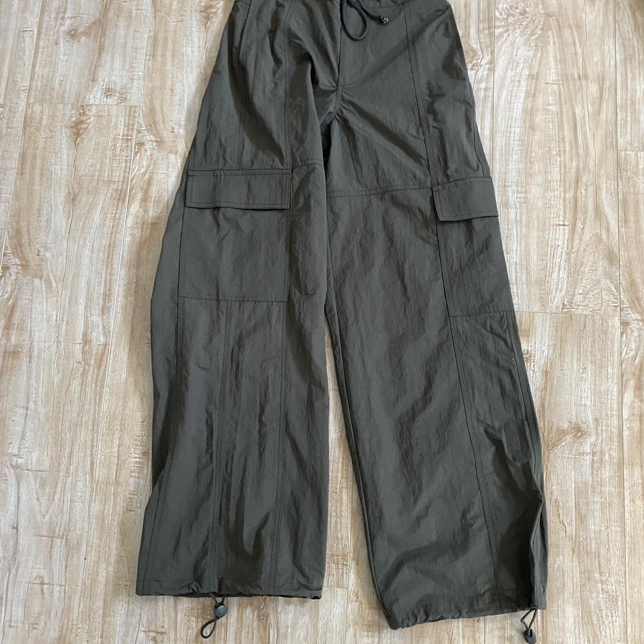 Khaki Parachute/Cargo style Pants Brand: Beyond Her... - Depop