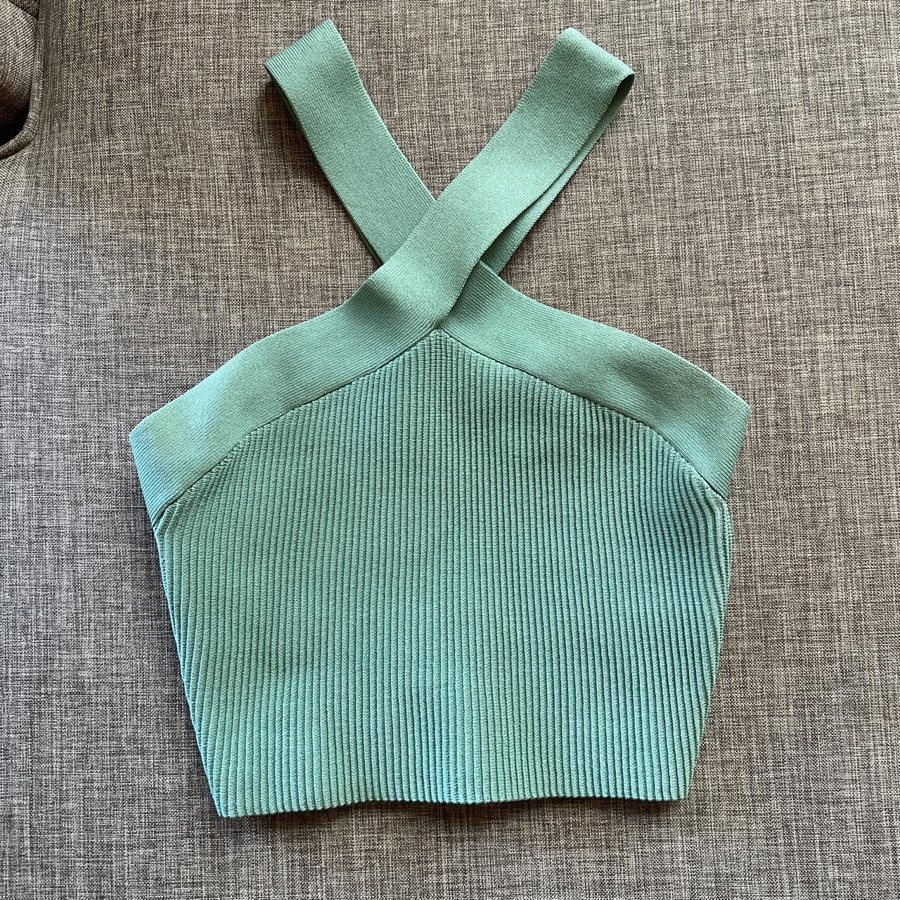 Aritzia Women's Green Croptop Depop