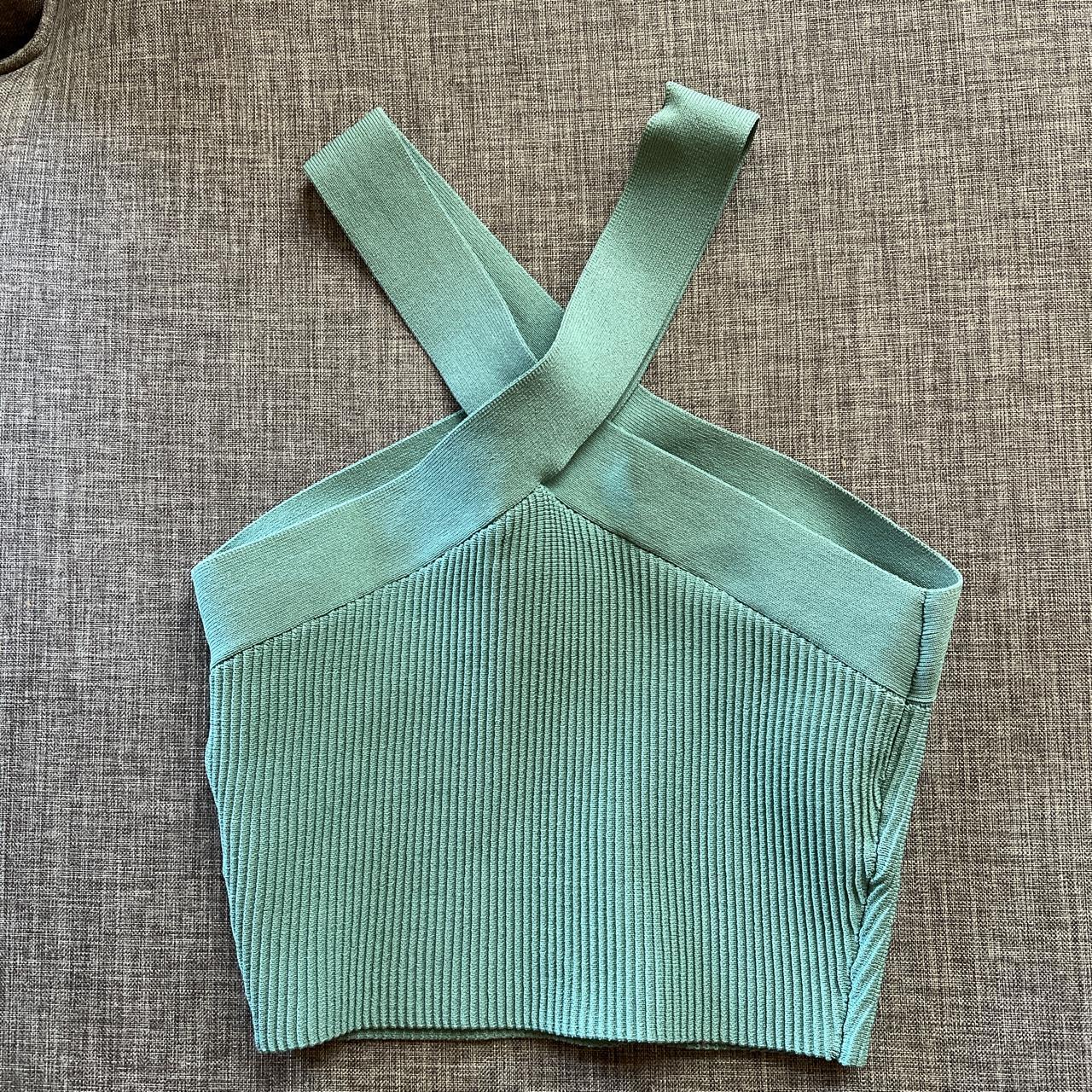 Aritzia Women's Green Croptop Depop