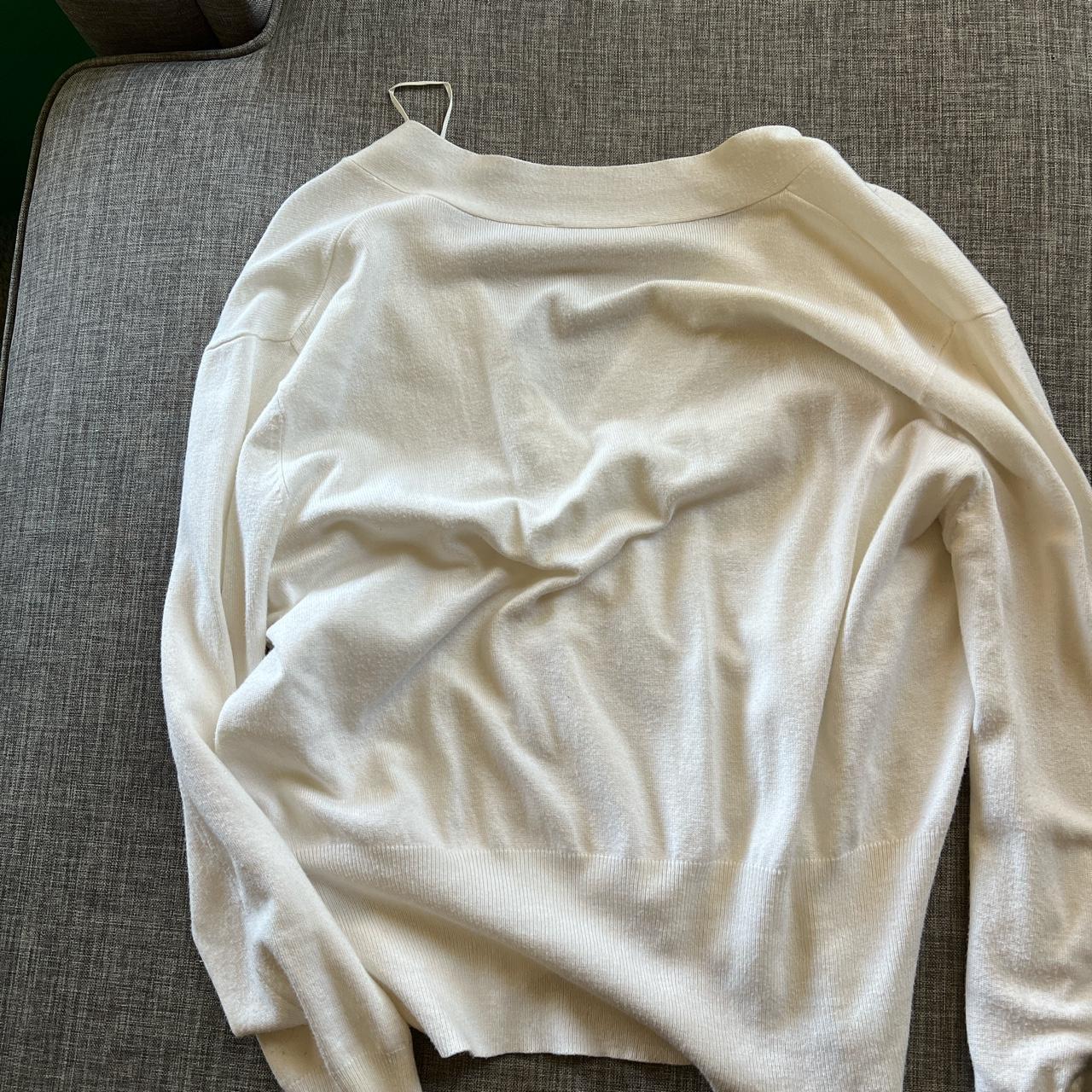 Zara Women's White and Brown Cardigan | Depop