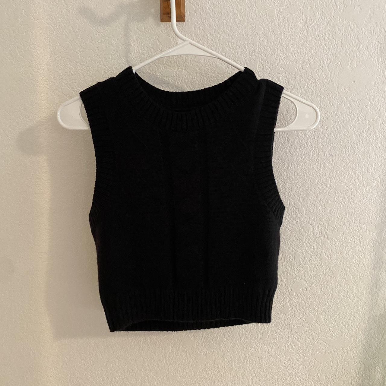 plain black h&m sweater vest worn... Depop