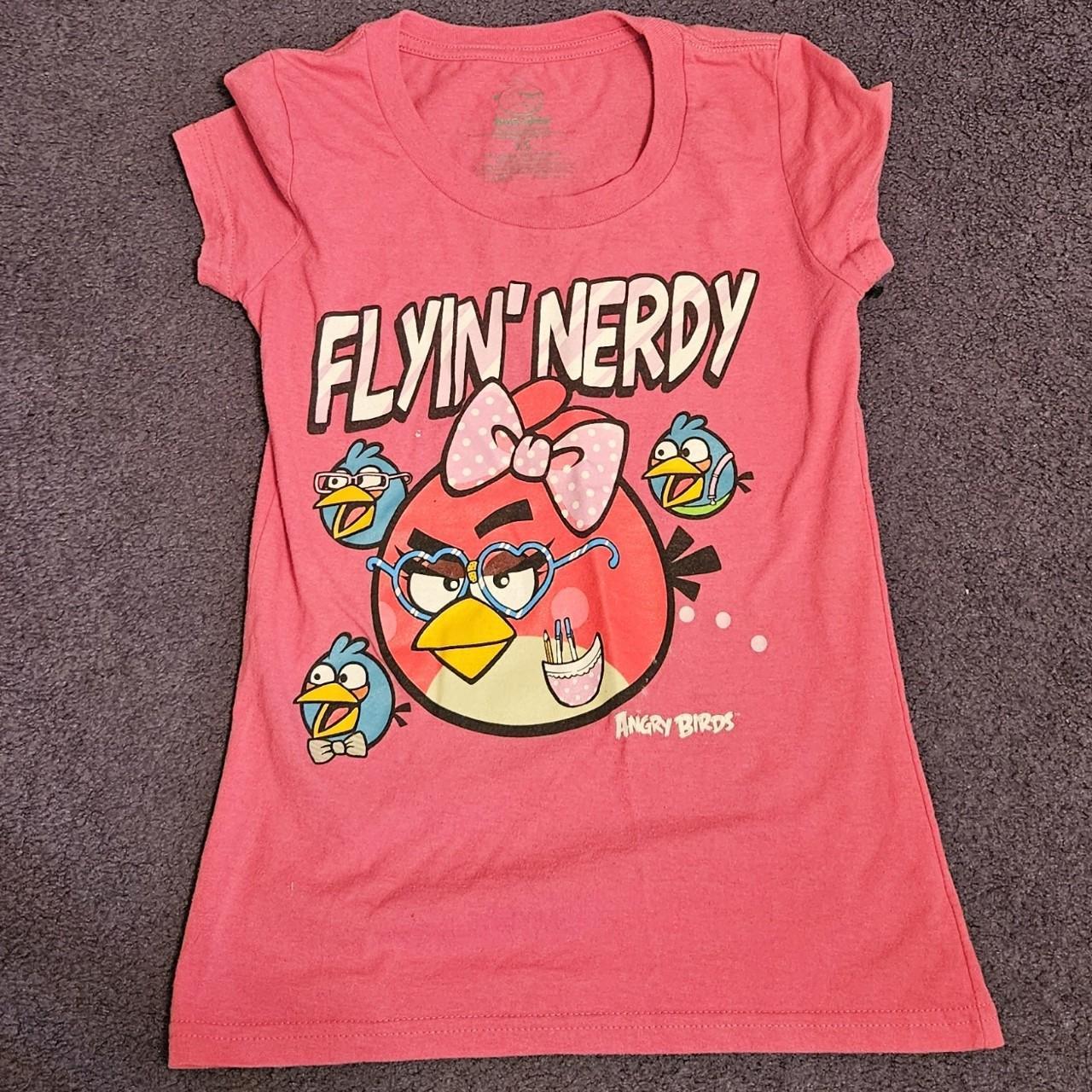 Angry Birds & Pigs Kids T-shirt. Shirt sleeve black - Depop