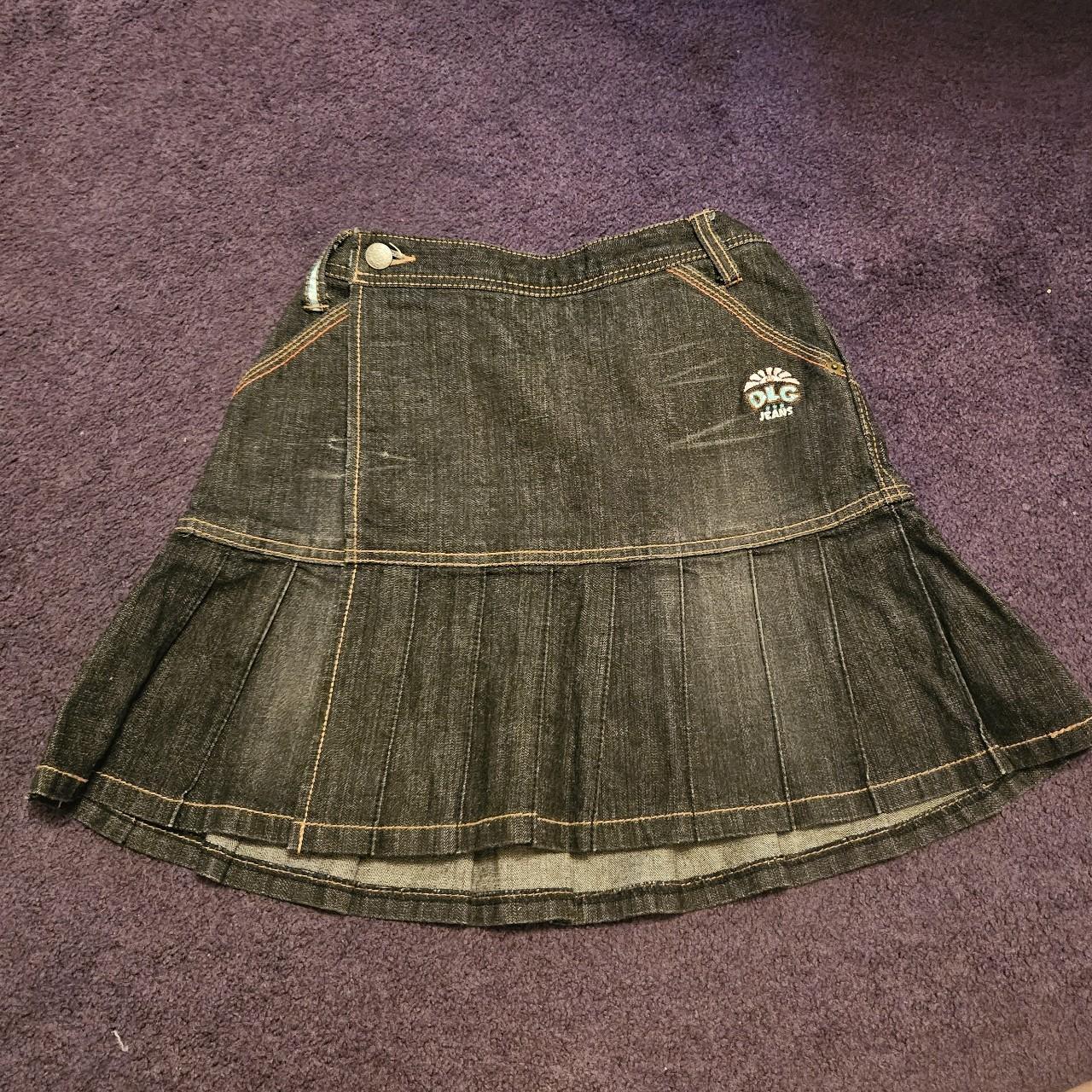 Japanese brand daisy lovers denim pleated mini skirt... Depop