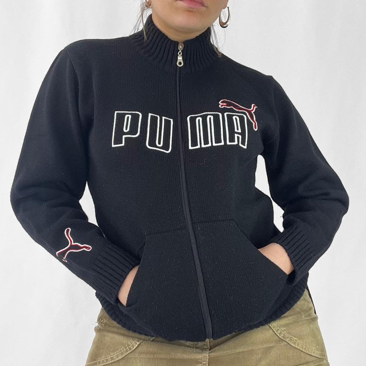 Puma Women's Black and Red Jumper | Depop