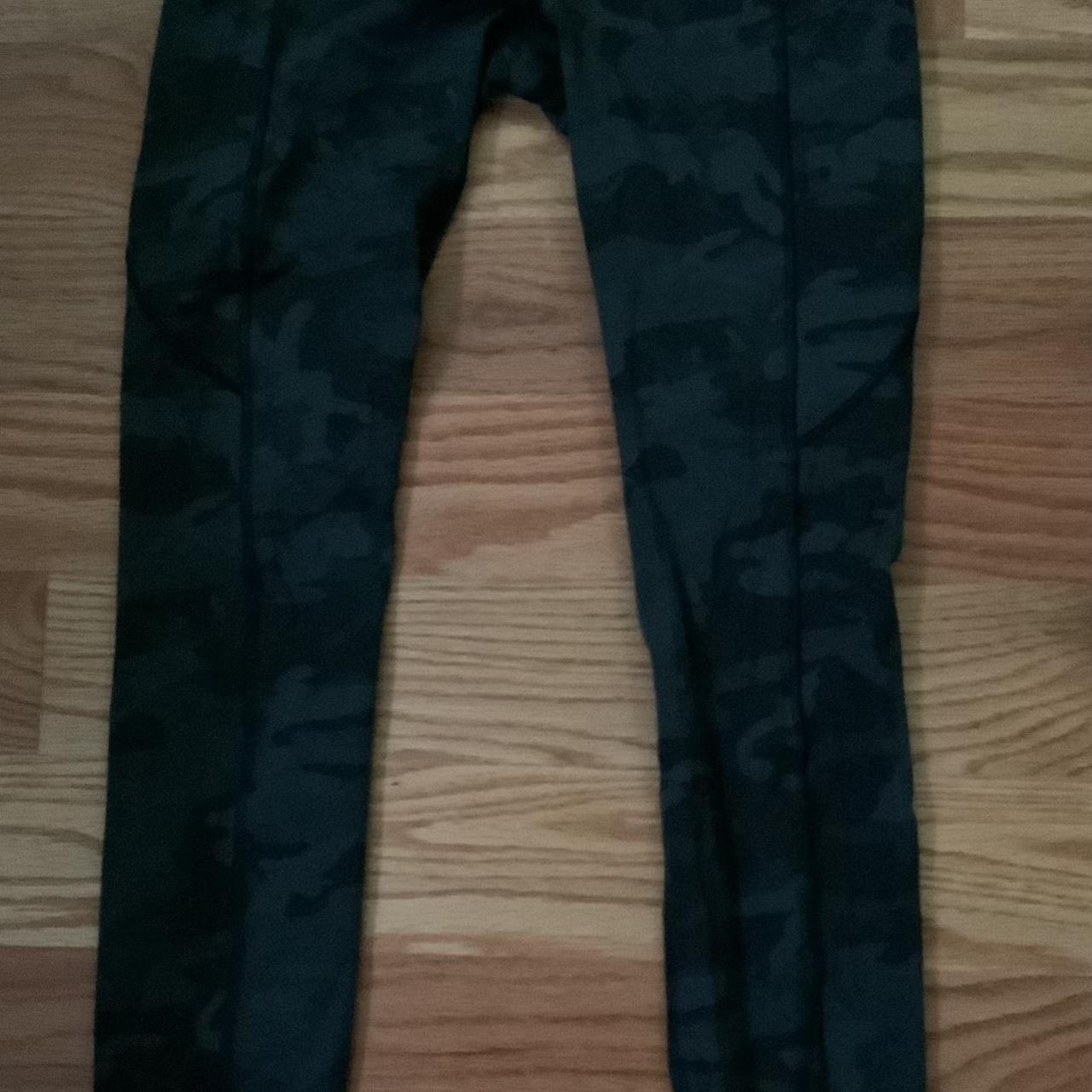 grey camo fast and free high rise tight size 4 25... - Depop