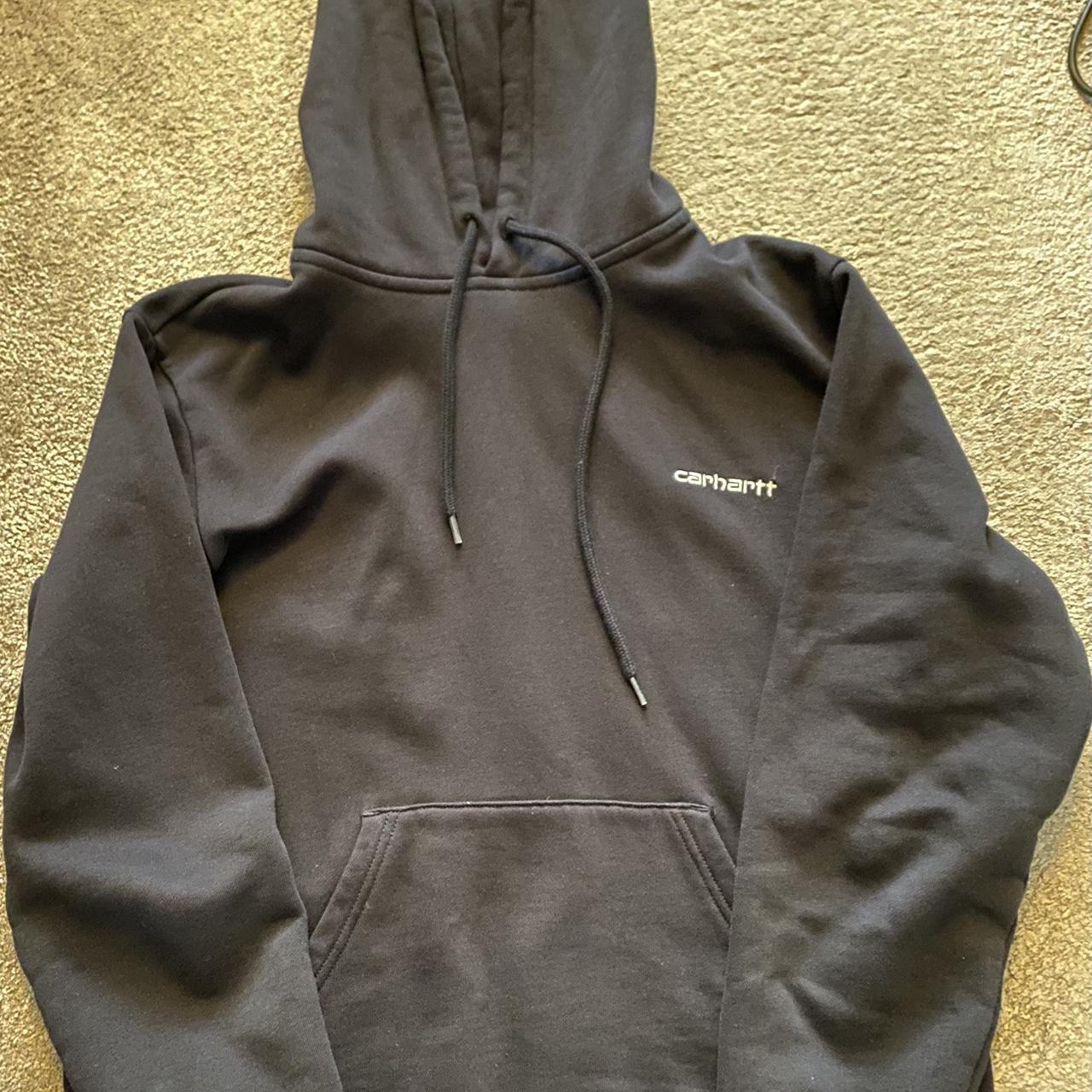 Carhartt WIP Hooded Script Sweatshirt. Worn only... - Depop