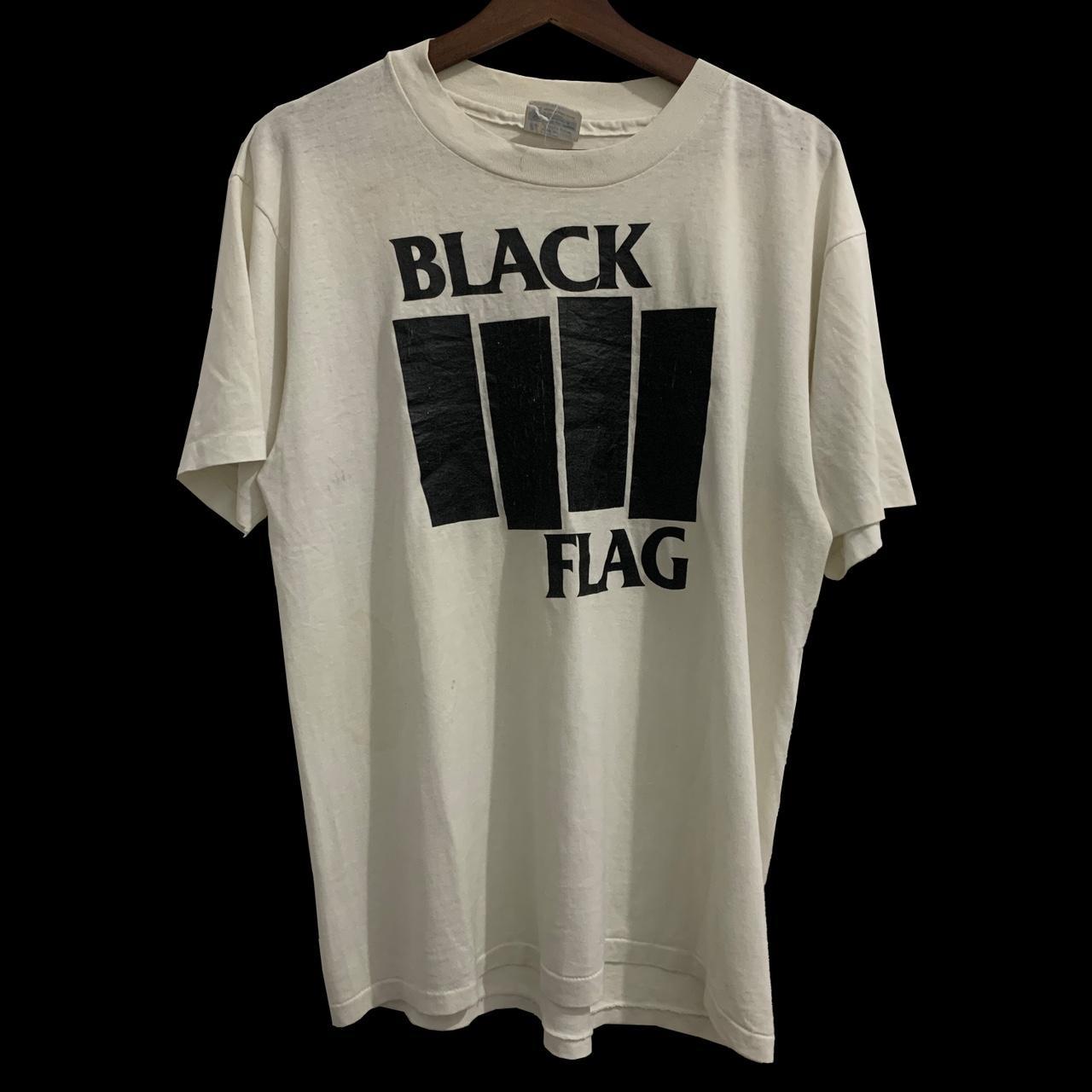 Vintage Rare 1980s Black Flag Band Tee Shirt Hanes... - Depop