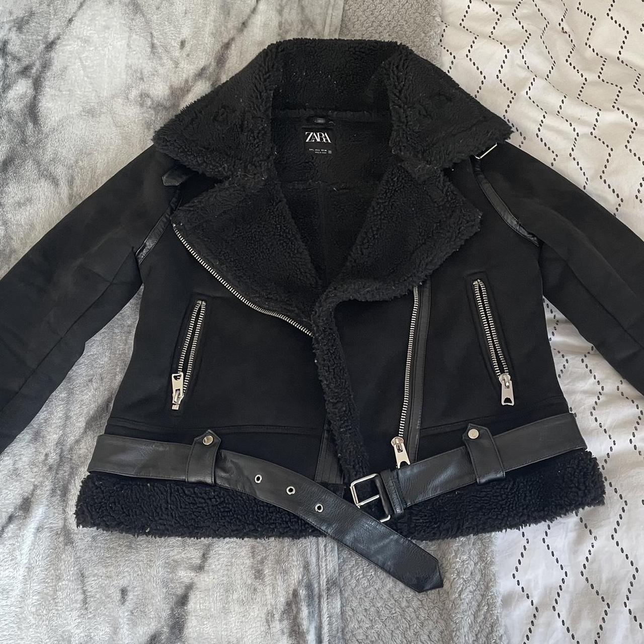 Black aviator clearance jacket zara