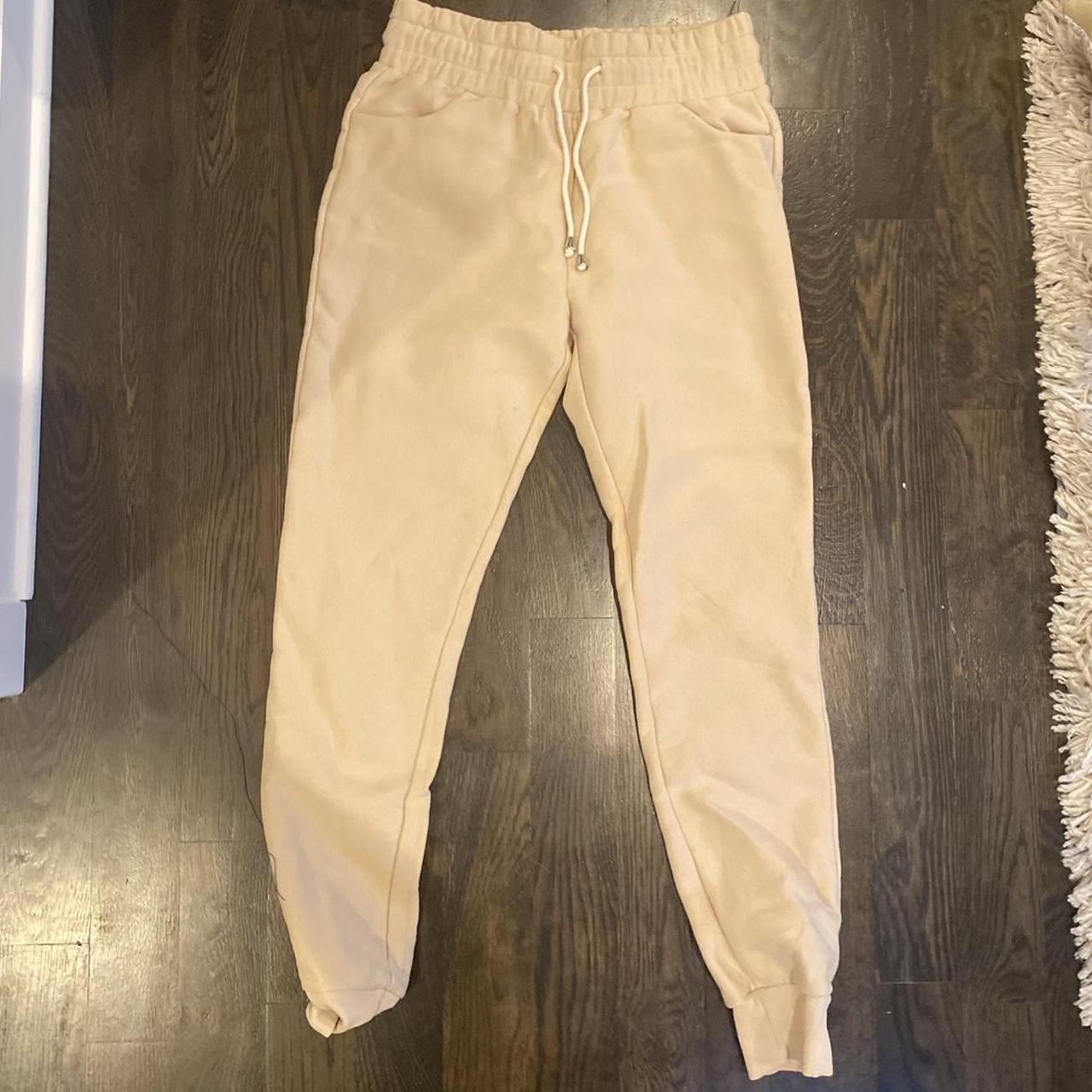 Akira Beige Sweatpants. Super Thick, fluffy inside,... - Depop