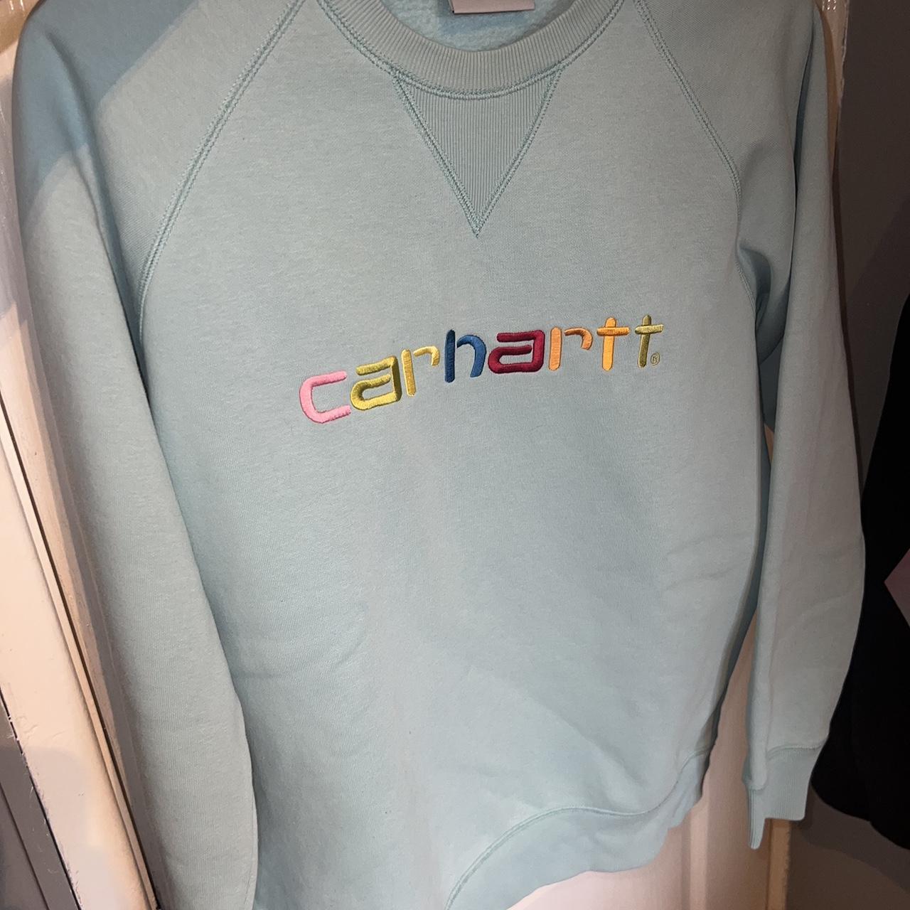 Carhartt x Oi Polloi Chase Sweatshirt Baby Blue Depop