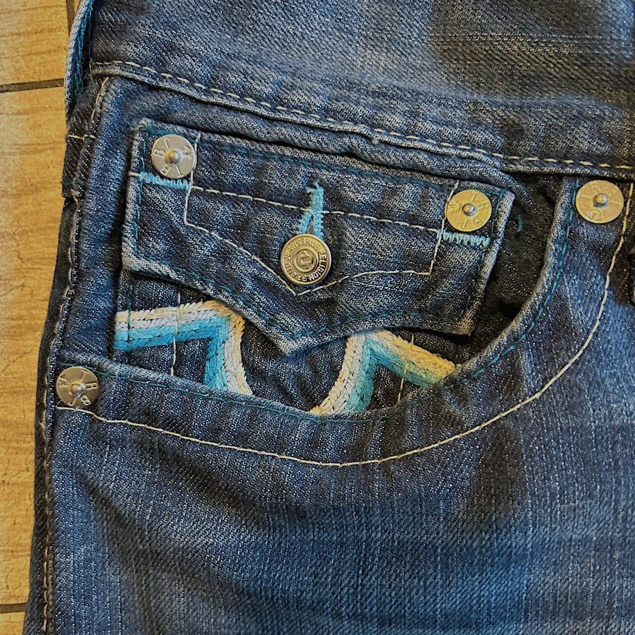 Very rare Blue stitched True religion bootcut... - Depop