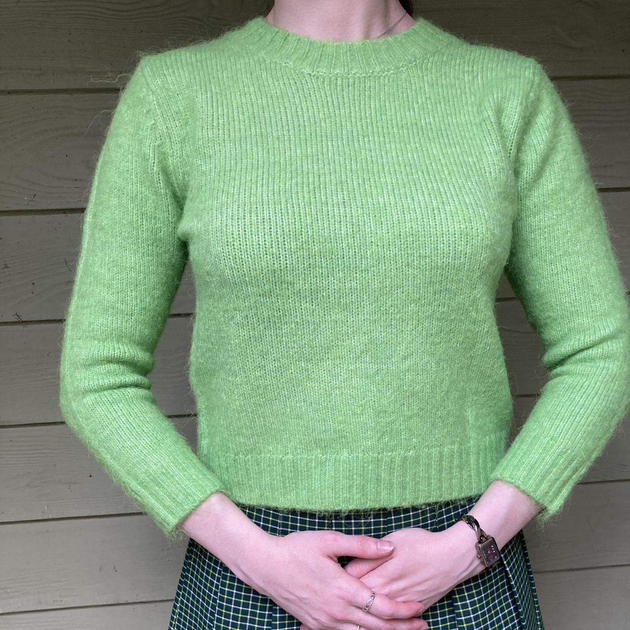 Lime green 2025 sweater zara