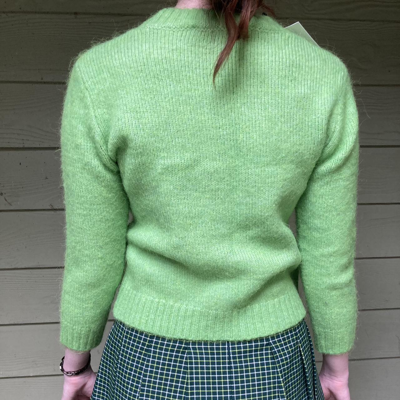 NWT Zara lime green fluffy sweater, size