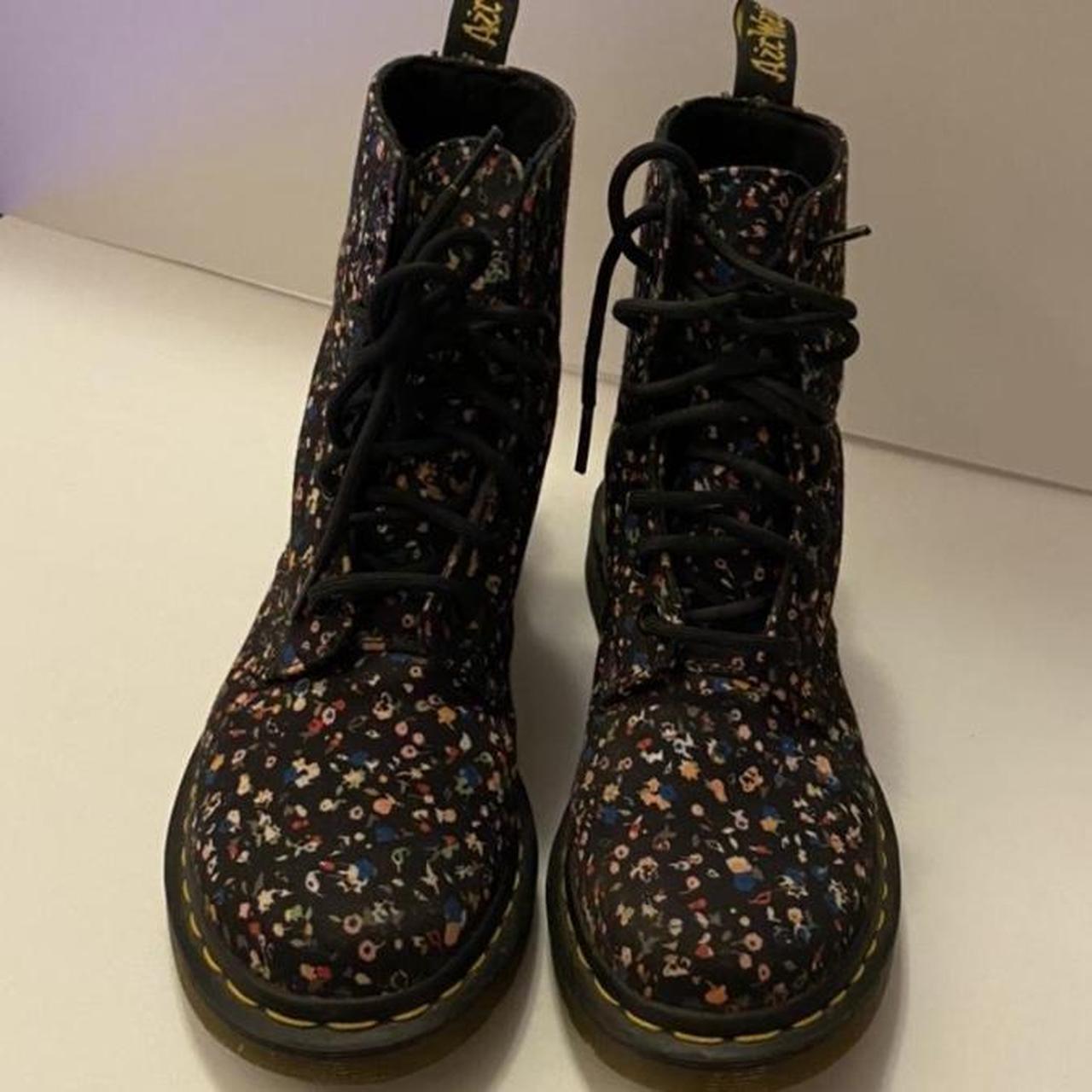 Dr. Marten s Page Courtney Floral canvas 8 eyelet. Depop