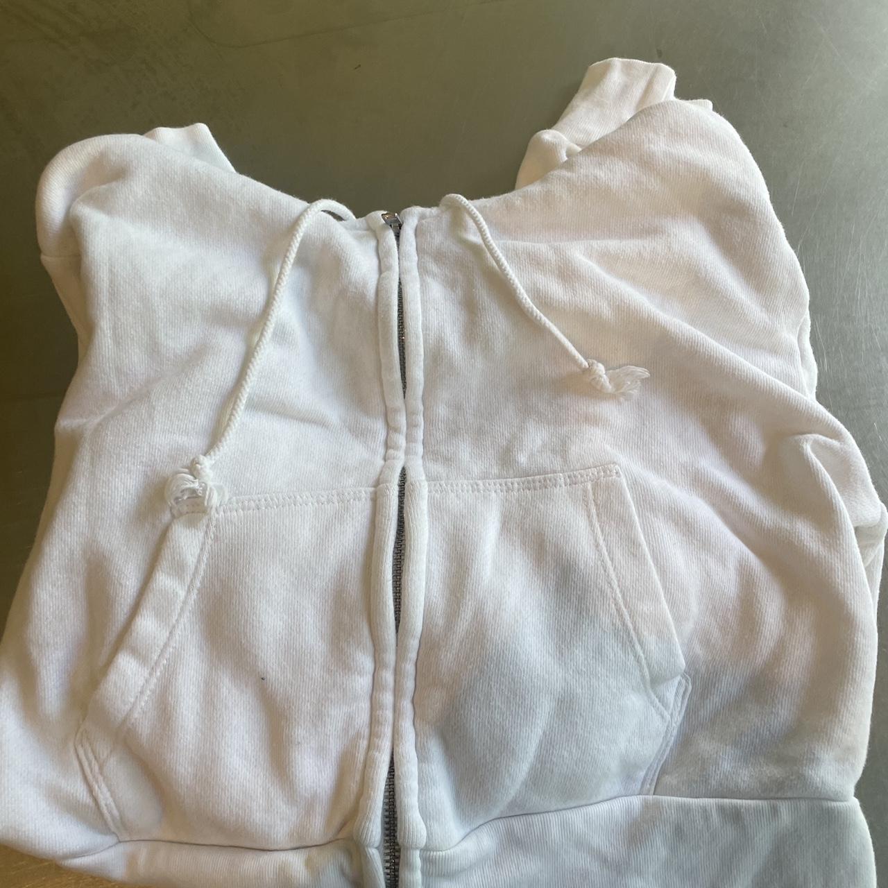 Cropped White Brandy Christy Hoodie Depop