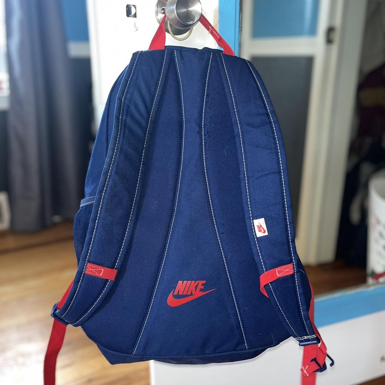 nike red white and blue backpack