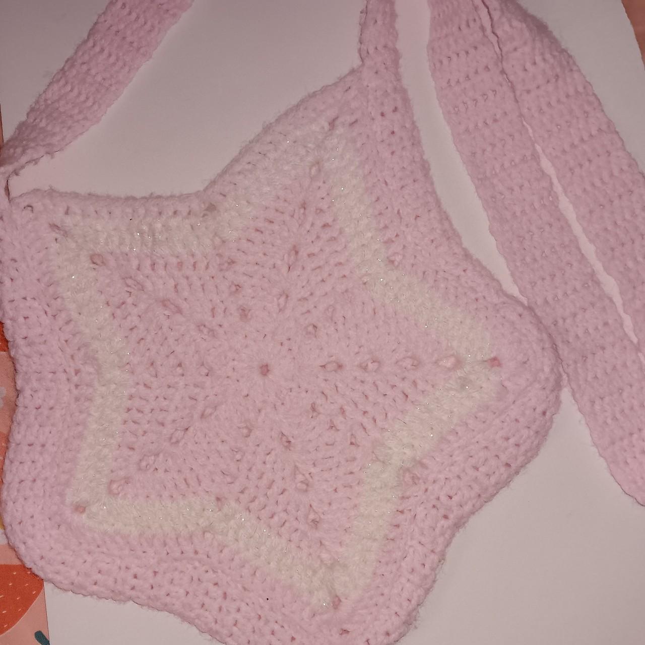 Pink star crochet bag 🩷⭐️ made for lightweight Depop