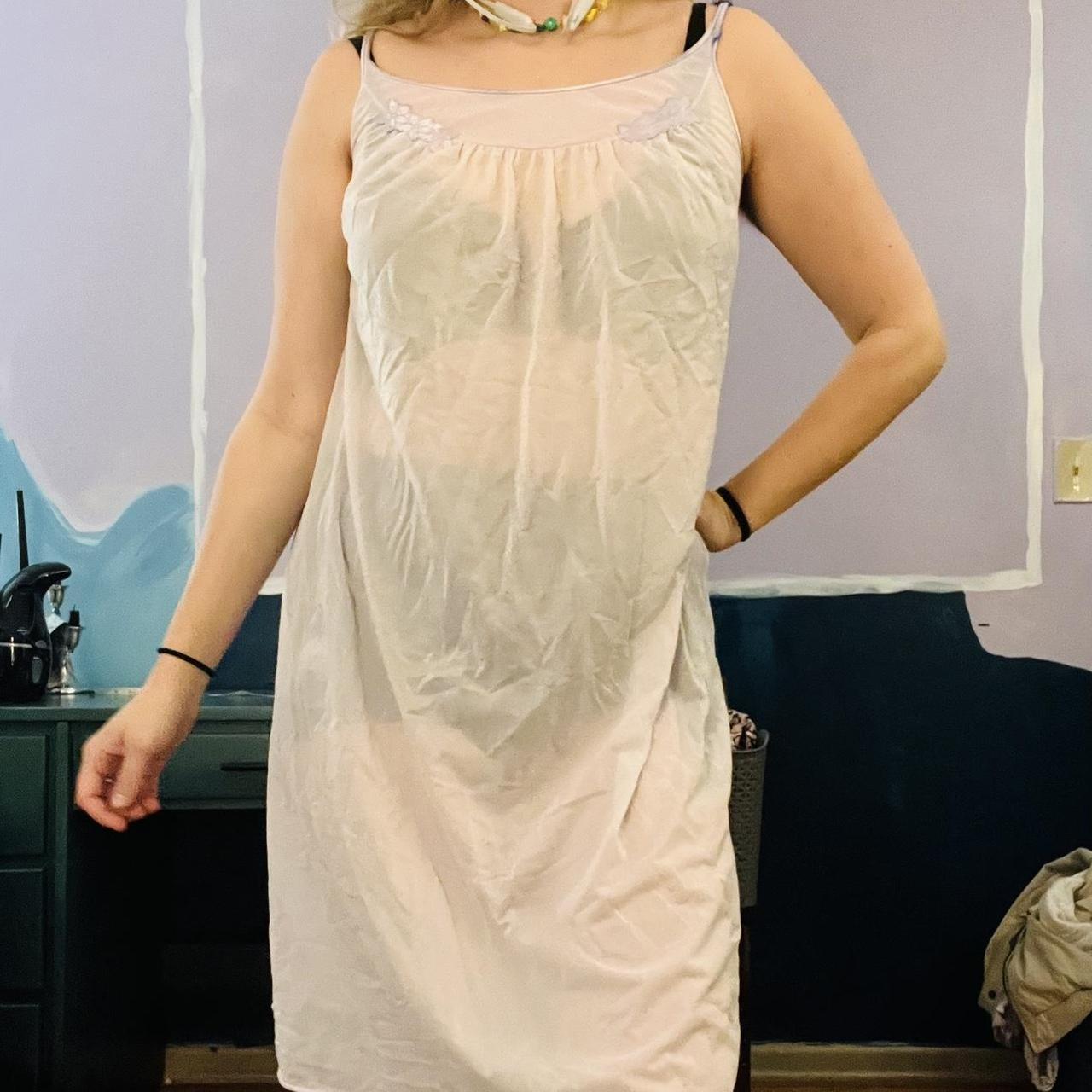 Women's Vintage Style Silk Nightgown - Lilac