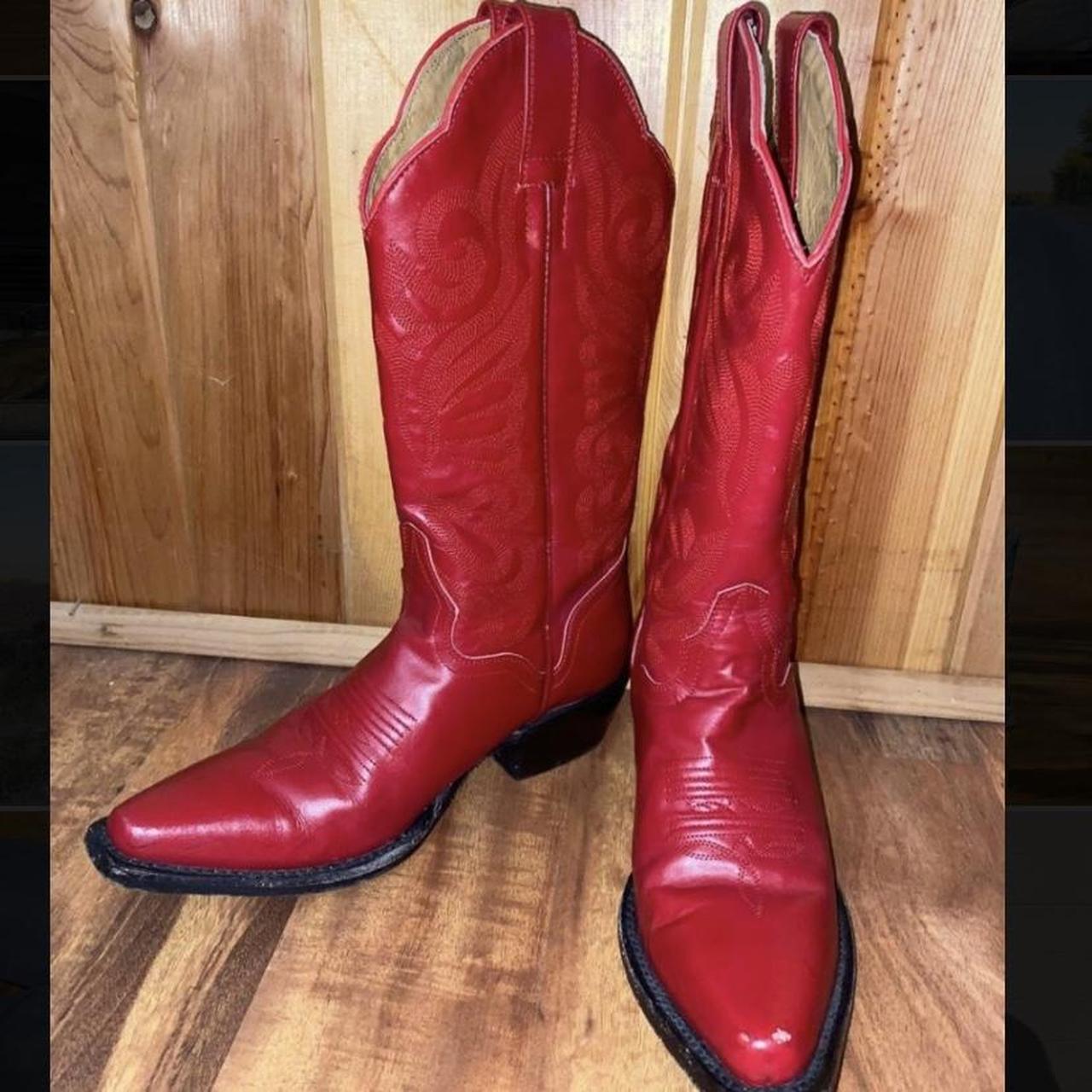 Women's Red Boots Depop