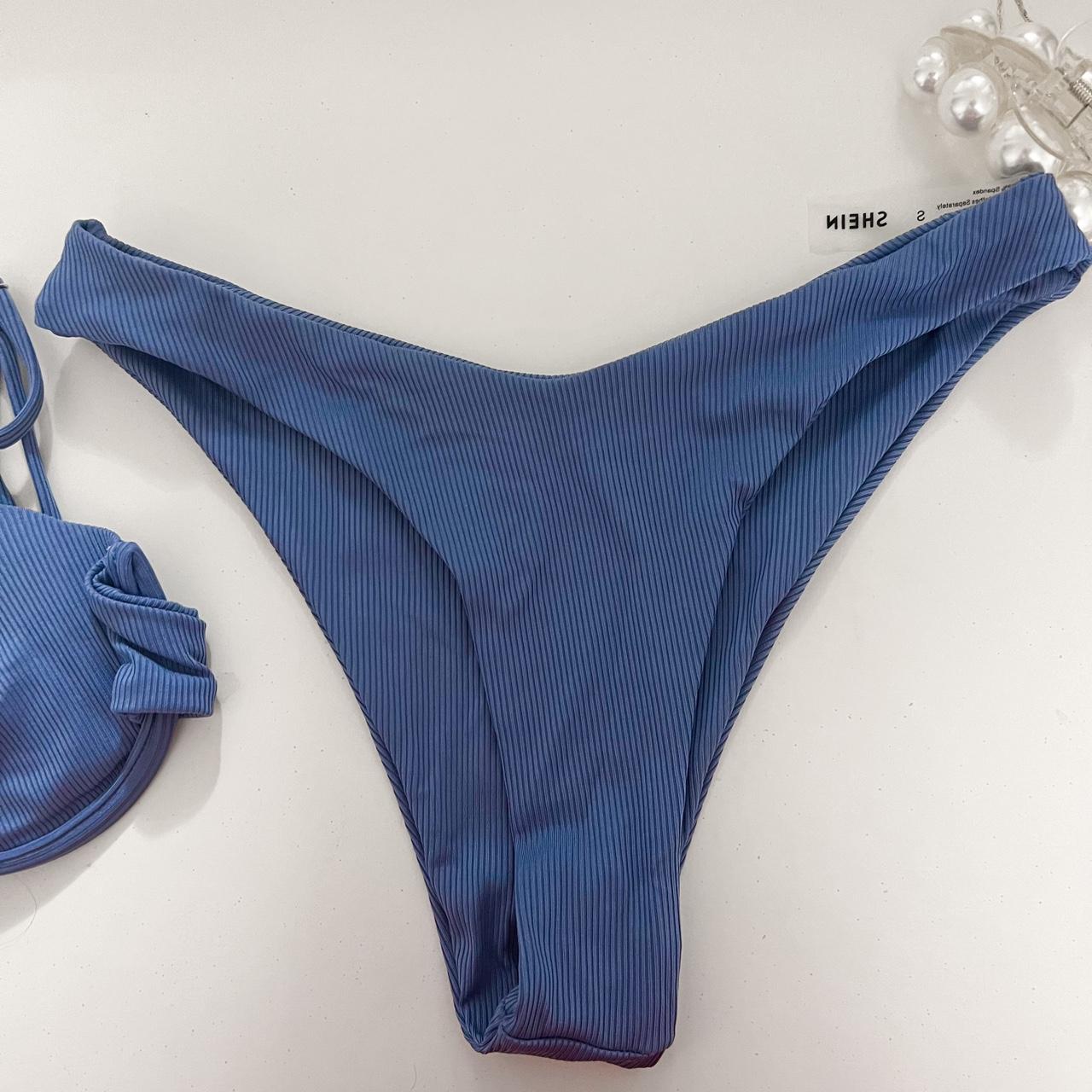 SHEIN Women's Blue Swimsuitonepiece Depop