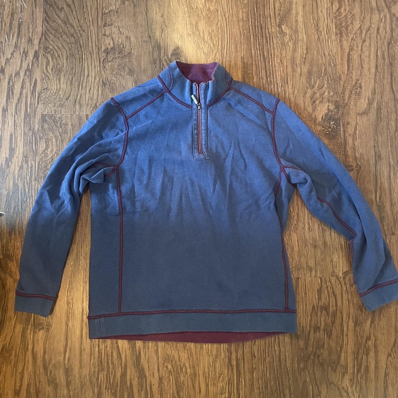 Reversible Red and Blue Tommy Bahamas Quarter Zip Depop