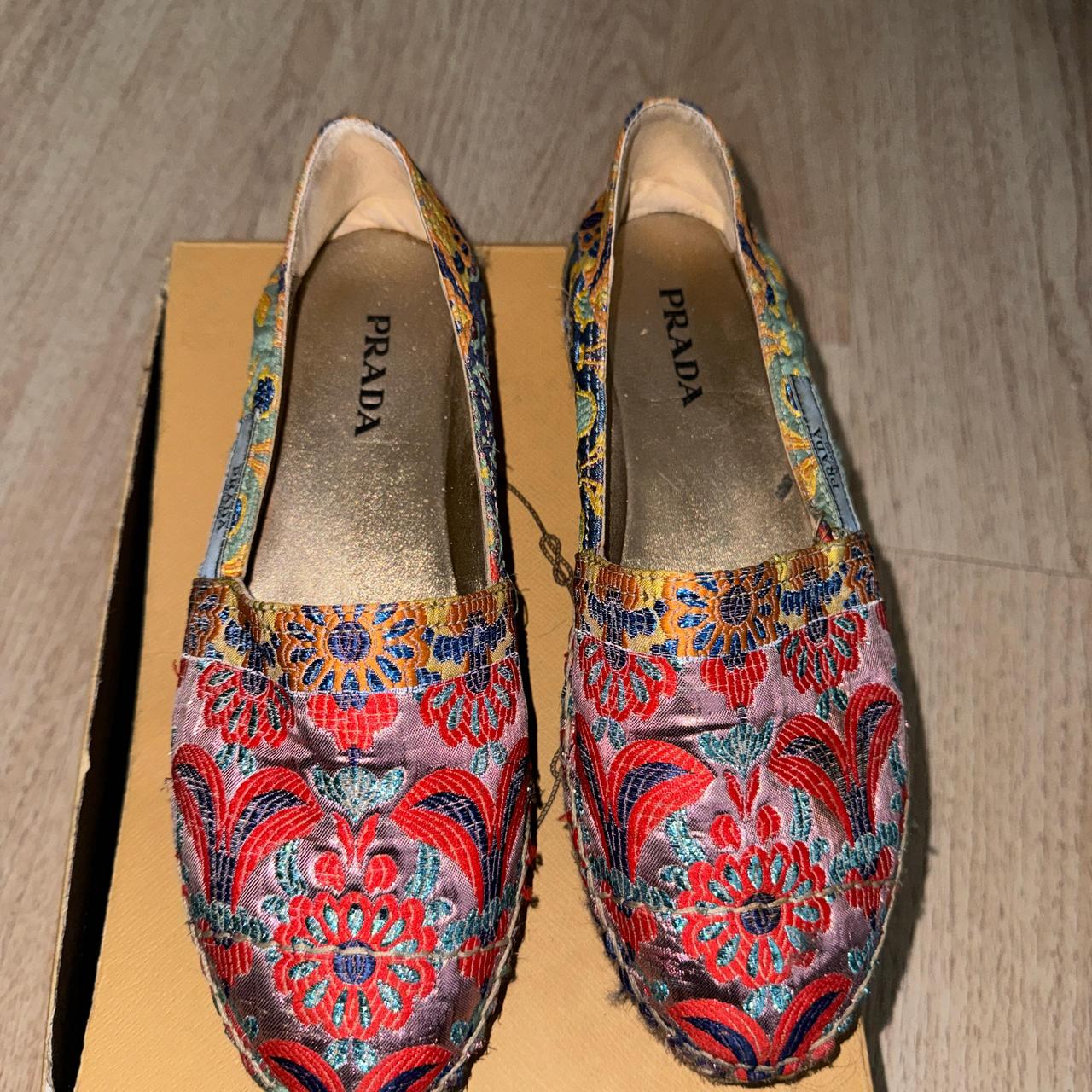 Prada Exclusive Espadrilles Multi Colored Silk. Depop