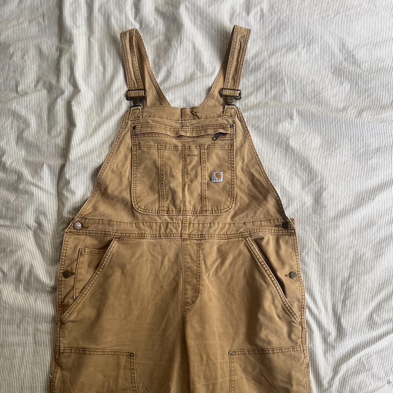 Carhartt Men's Tan Dungarees-overalls | Depop