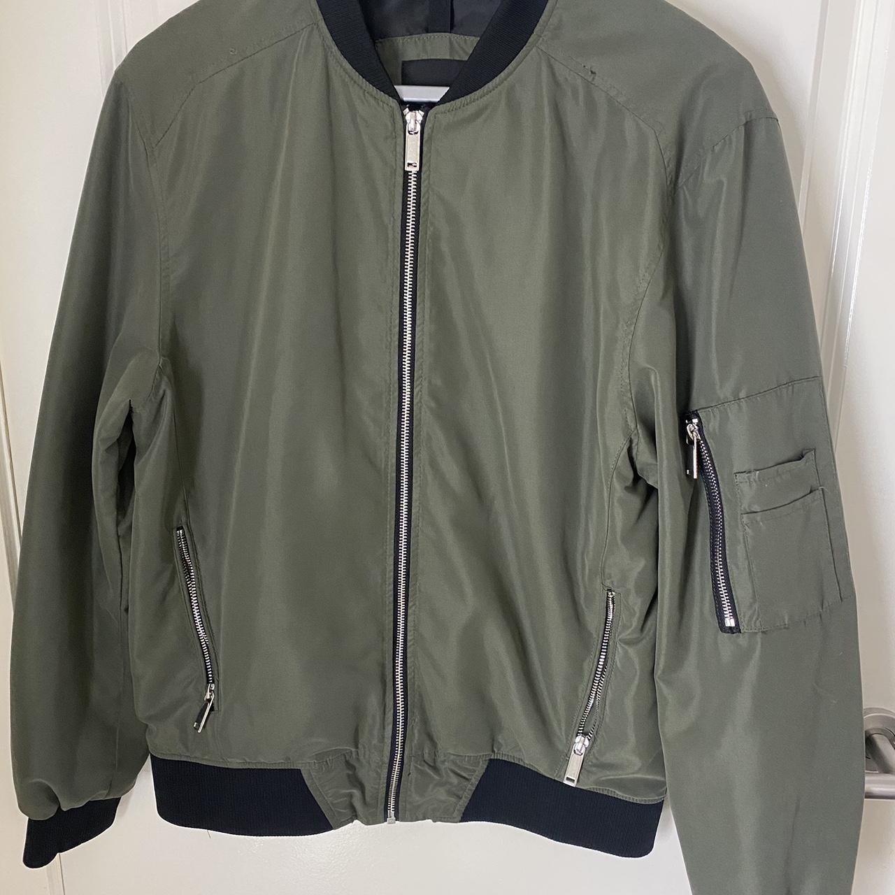 River Island Men's Khaki and Green Jacket | Depop