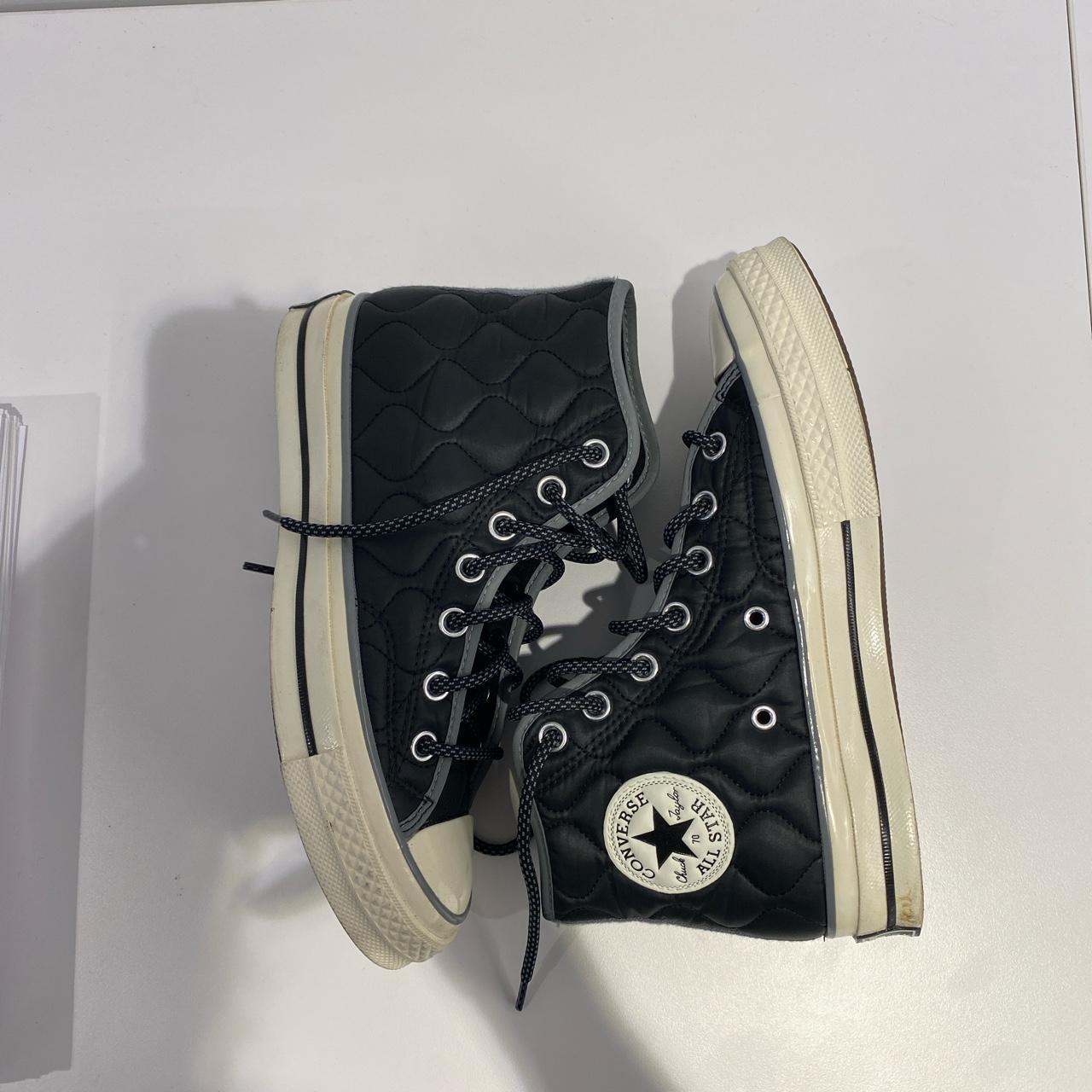 Up for grabs is a pair of Converse quilted high top... Depop