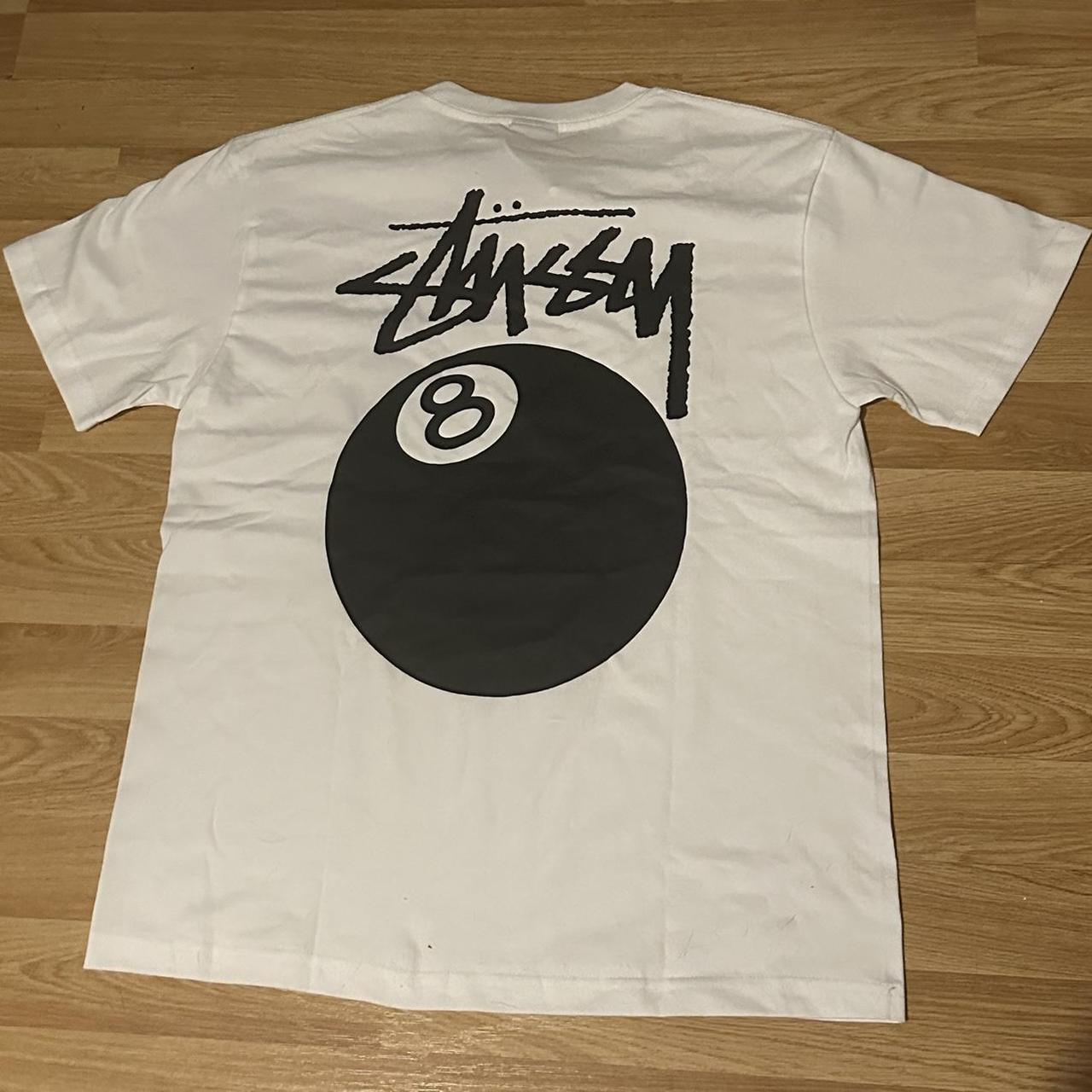 Stussy white 8 ball tshirt New with tags Size... - Depop